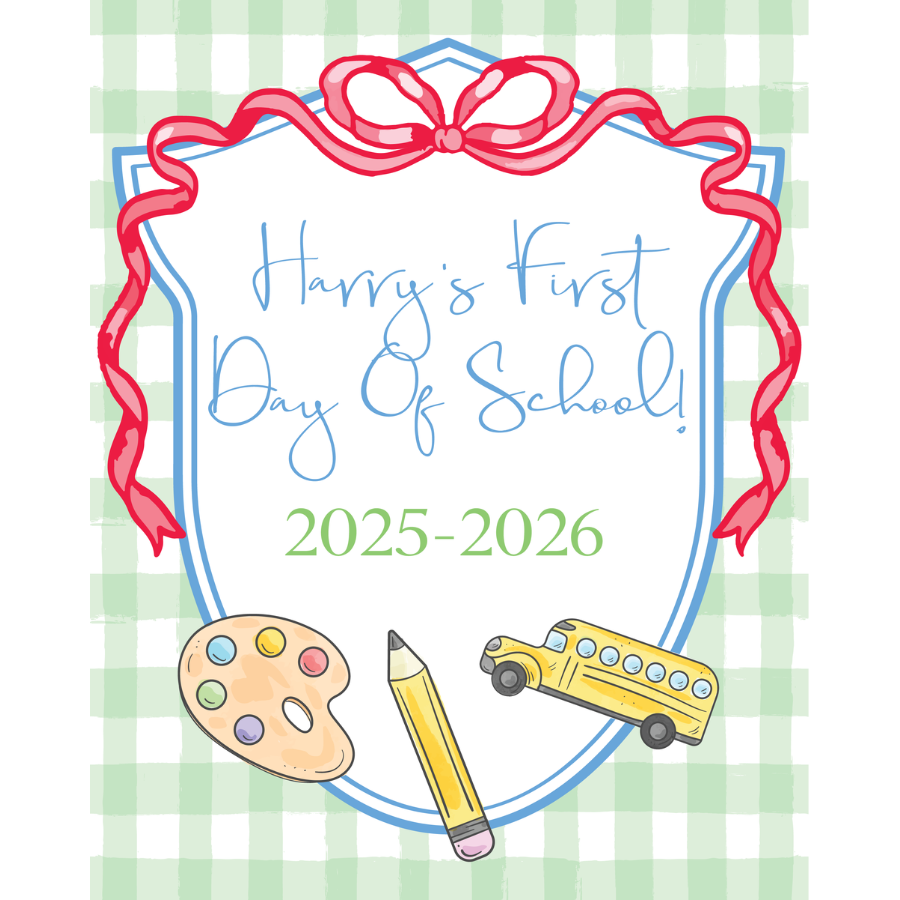 Red Bow Frame First/Last Day of School Sign