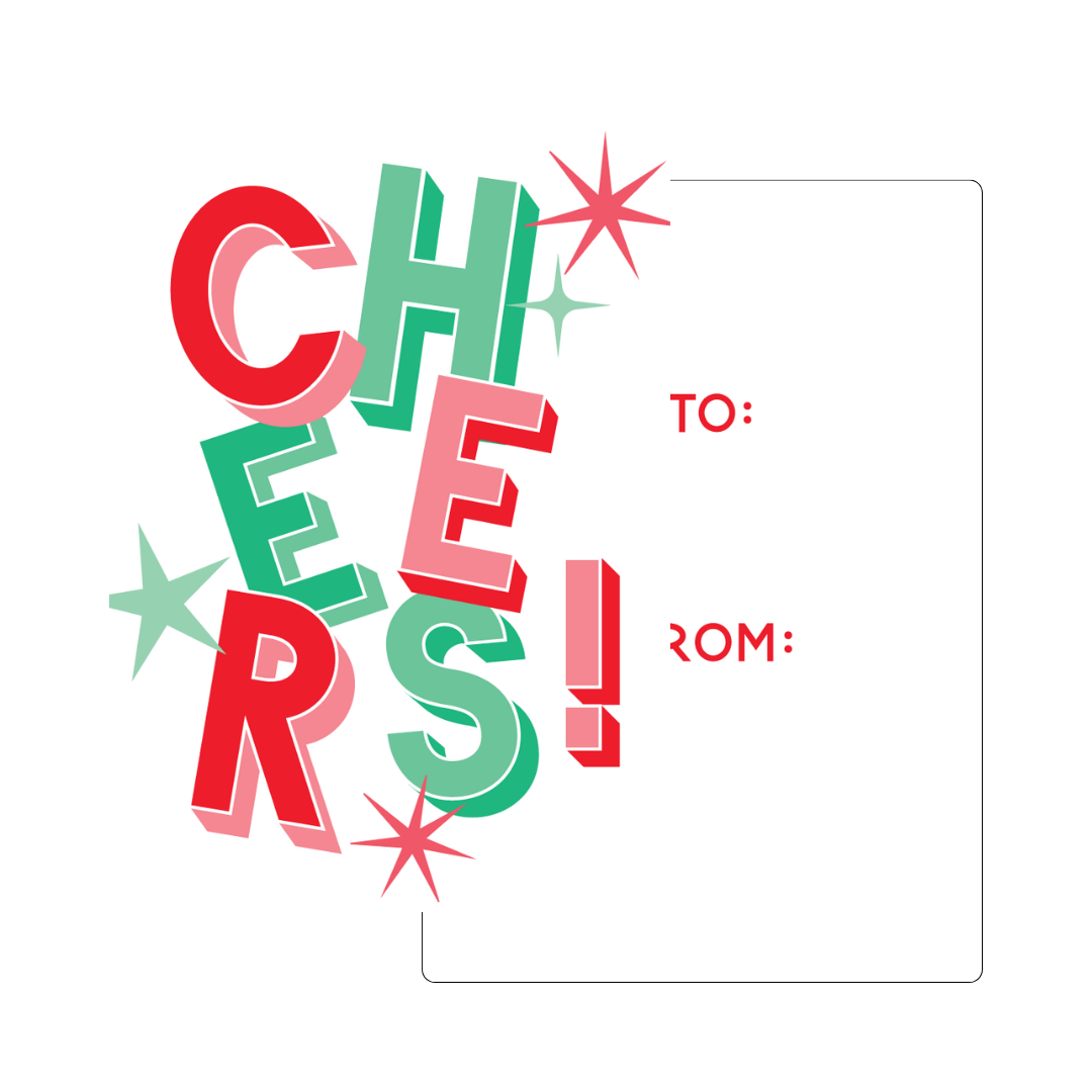 CHEERS! Red & Green Block Letters