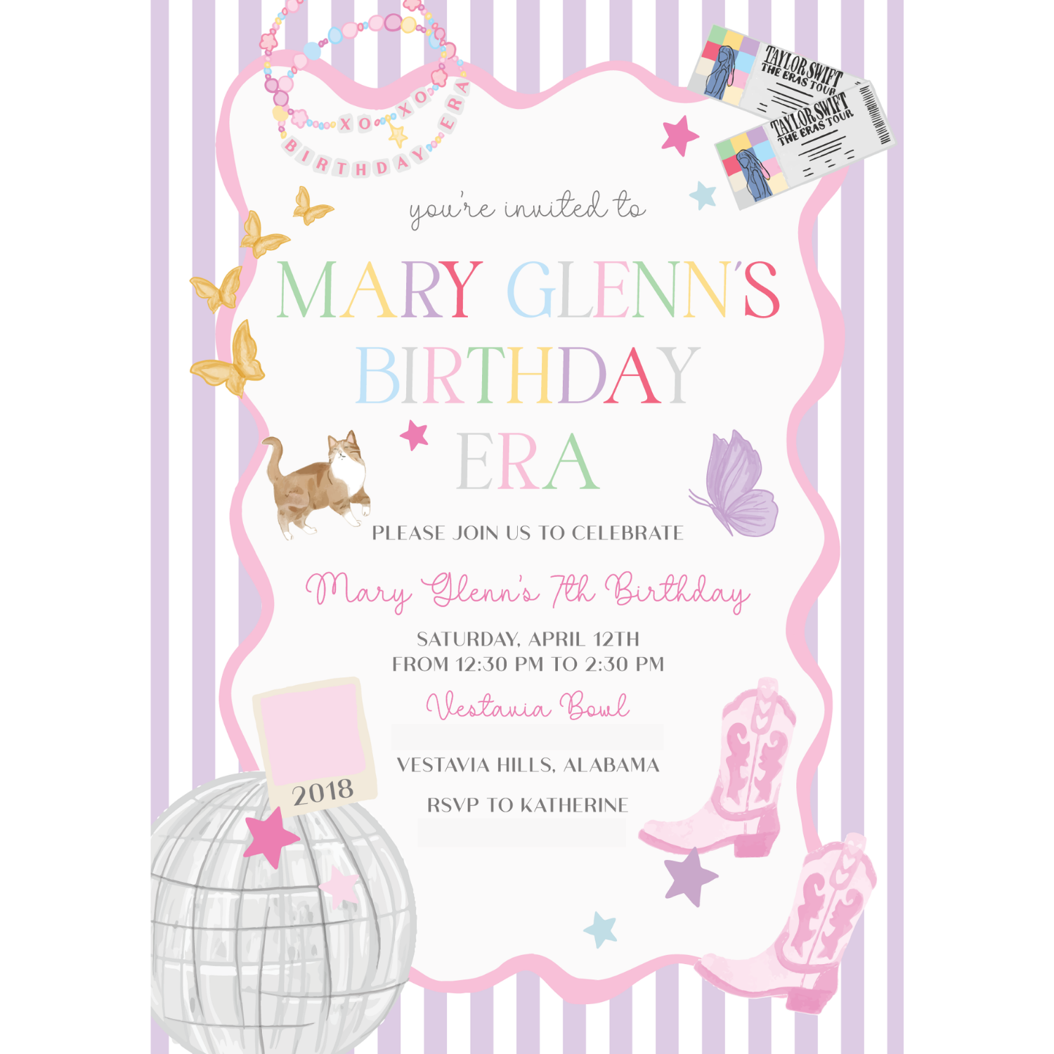 Eras Theme Birthday Invitation