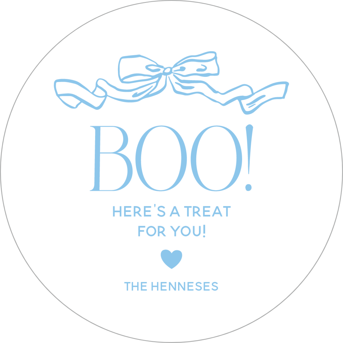 BOO! A Treat For You Circle Gift Tag - BLUE