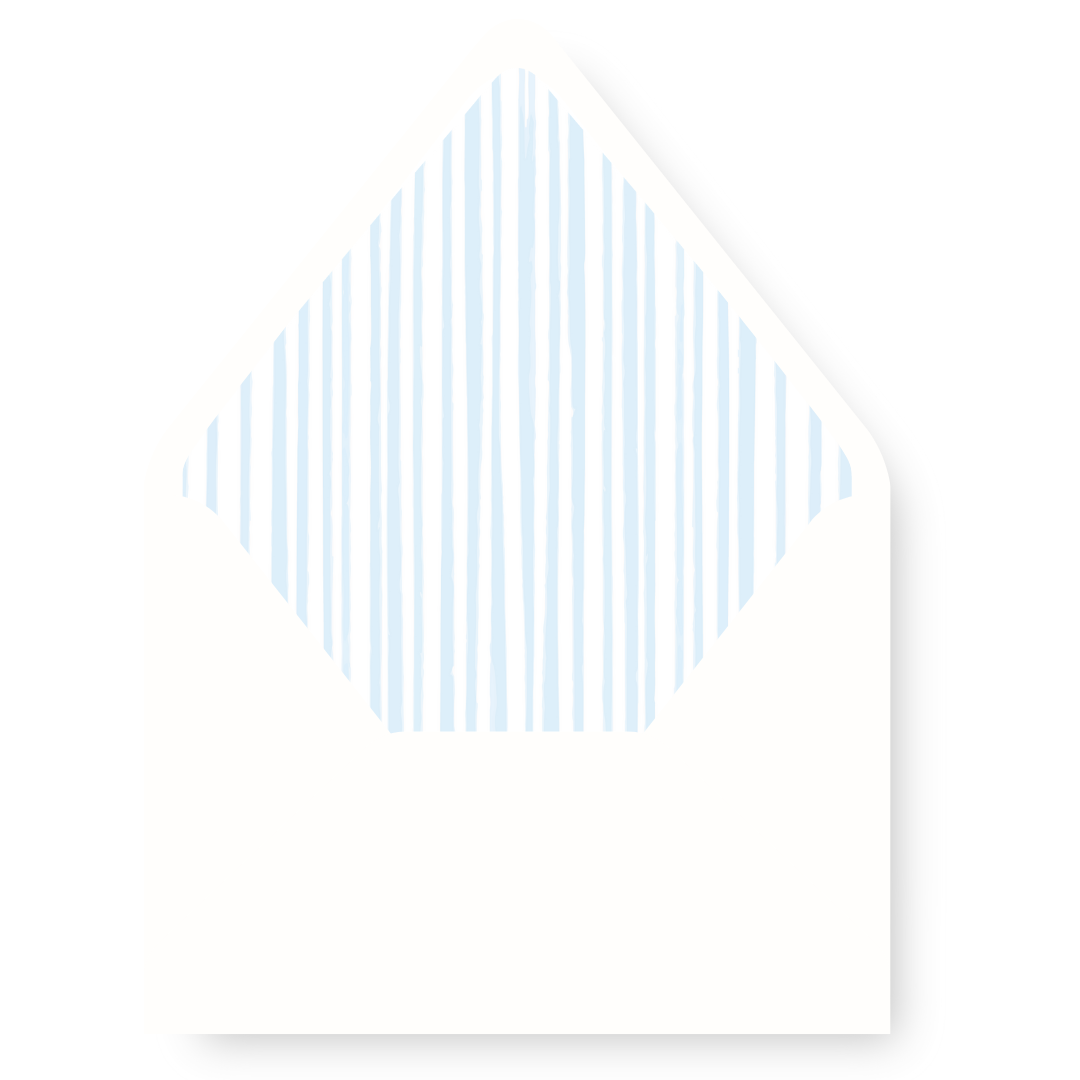 Blue Scallop Border Deck The Halls Crest Envelope Liner - BLUE STRIPES
