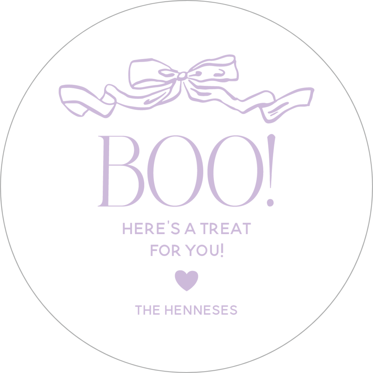BOO! A Treat For You Circle Gift Tag - PURPLE