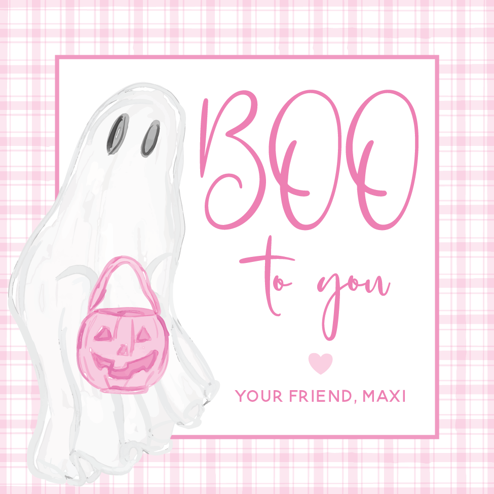 BOO to You Ghost Gift Tag - PINK