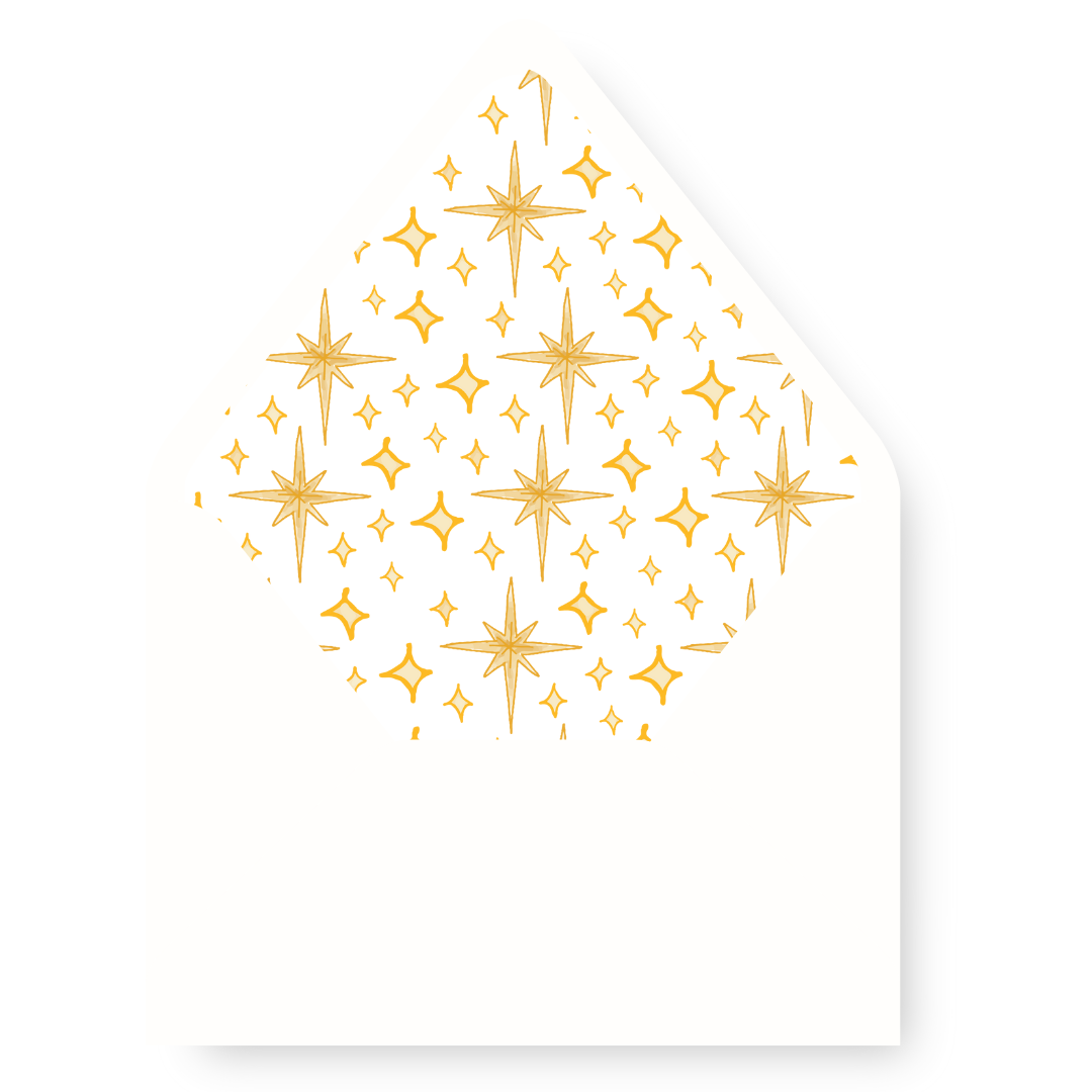 Nativity + Angels Christmas Card Envelope Liner - STARS