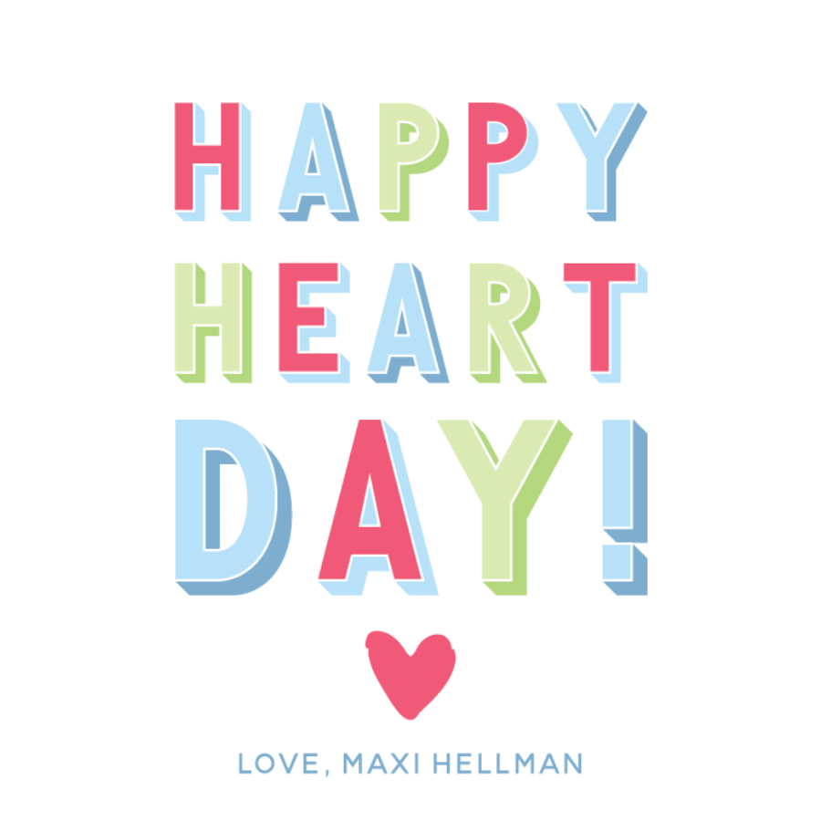 Happy Heart Day Gift Tag - BLUE