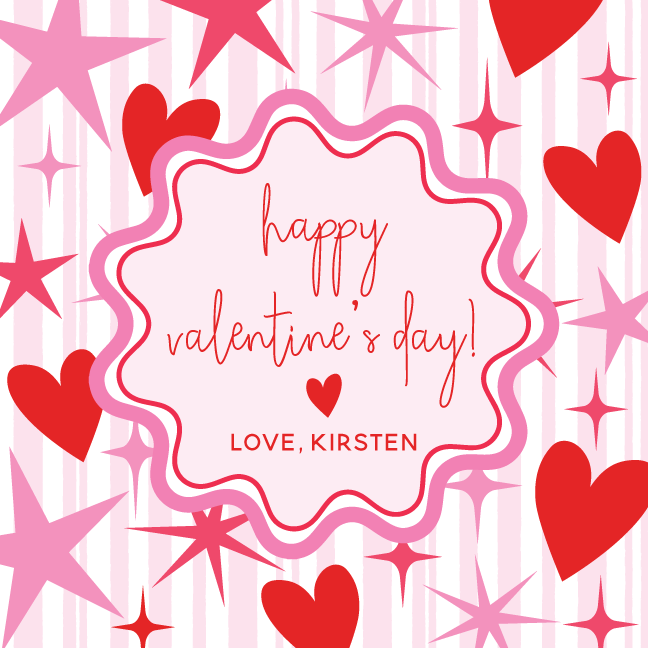 Pink Stars & Hearts HVD Gift Tag