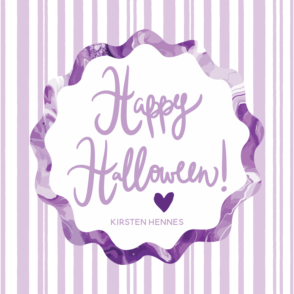 Purple Scallop Marble Gift Tag