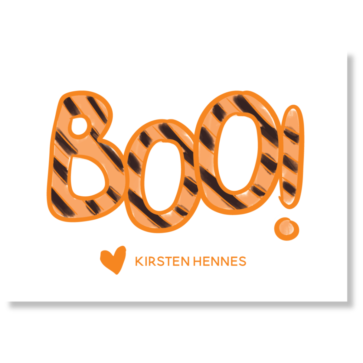 Orange Stripe BOO! Gift Tag