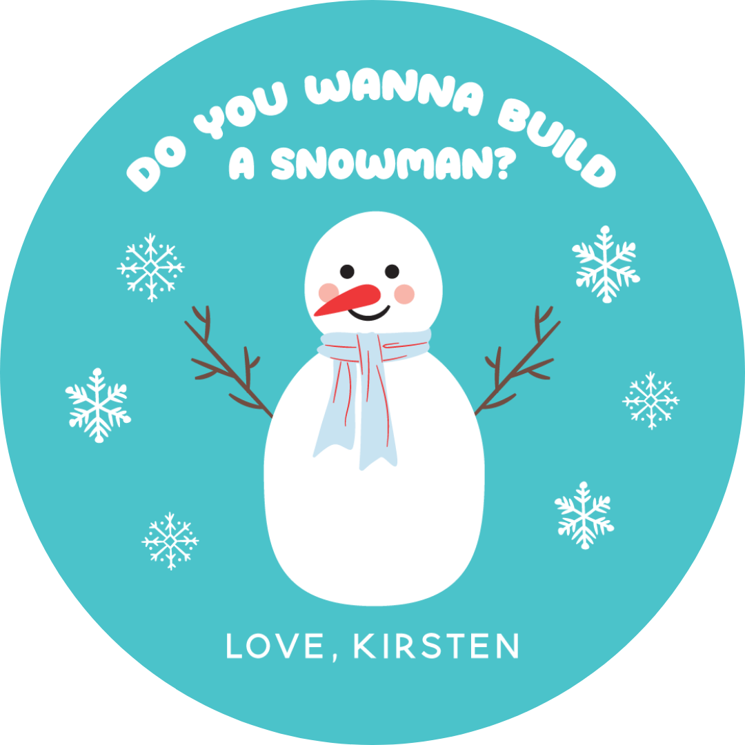 Snowman Circle Tag