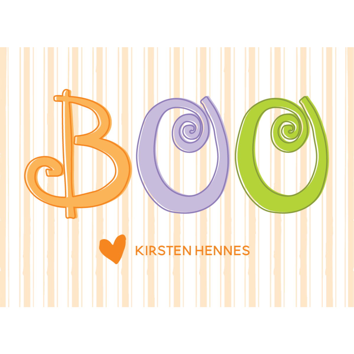 Halloween Multi Color Stripe BOO! Gift Tag