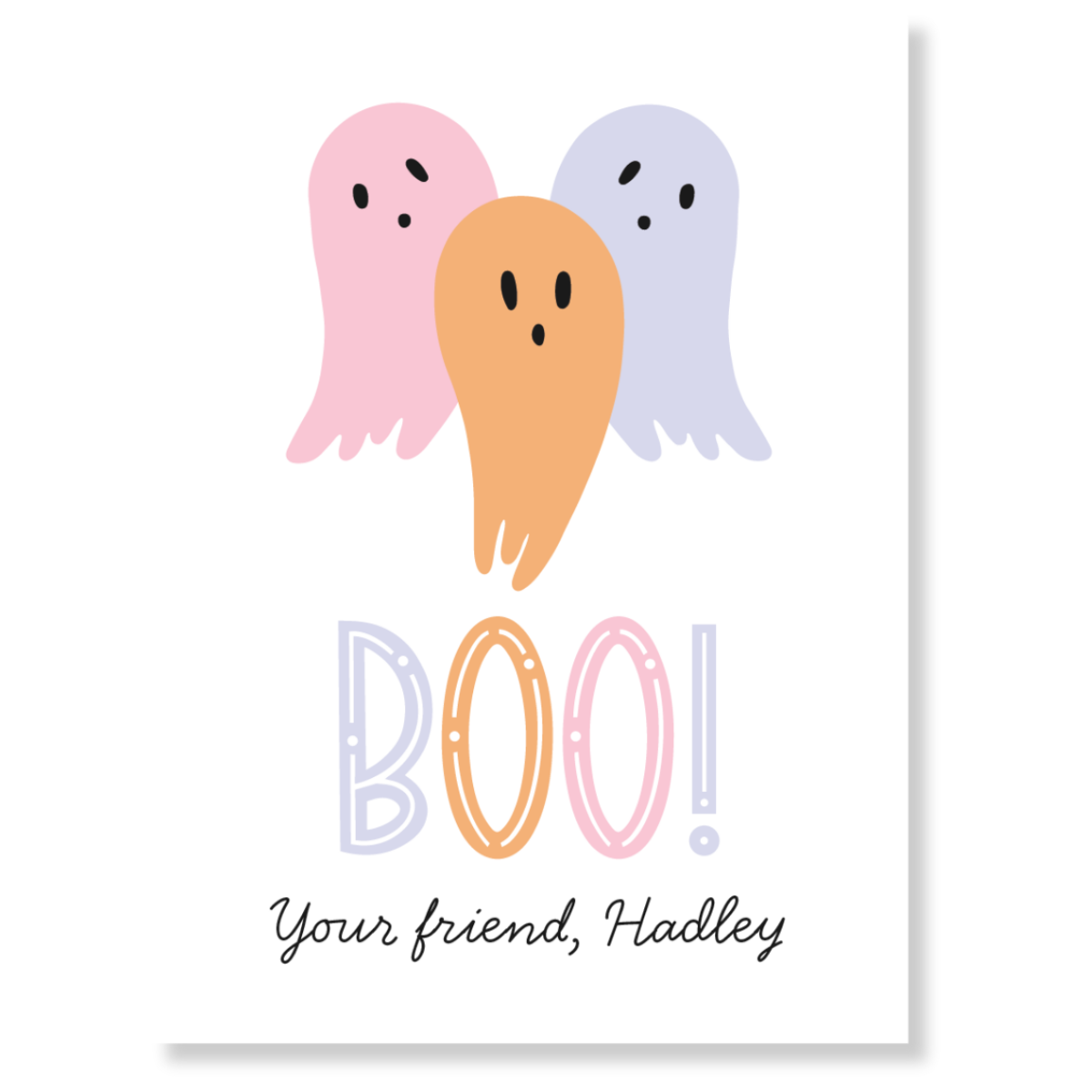 Three Lil' Ghosts Gift Tag - PINK