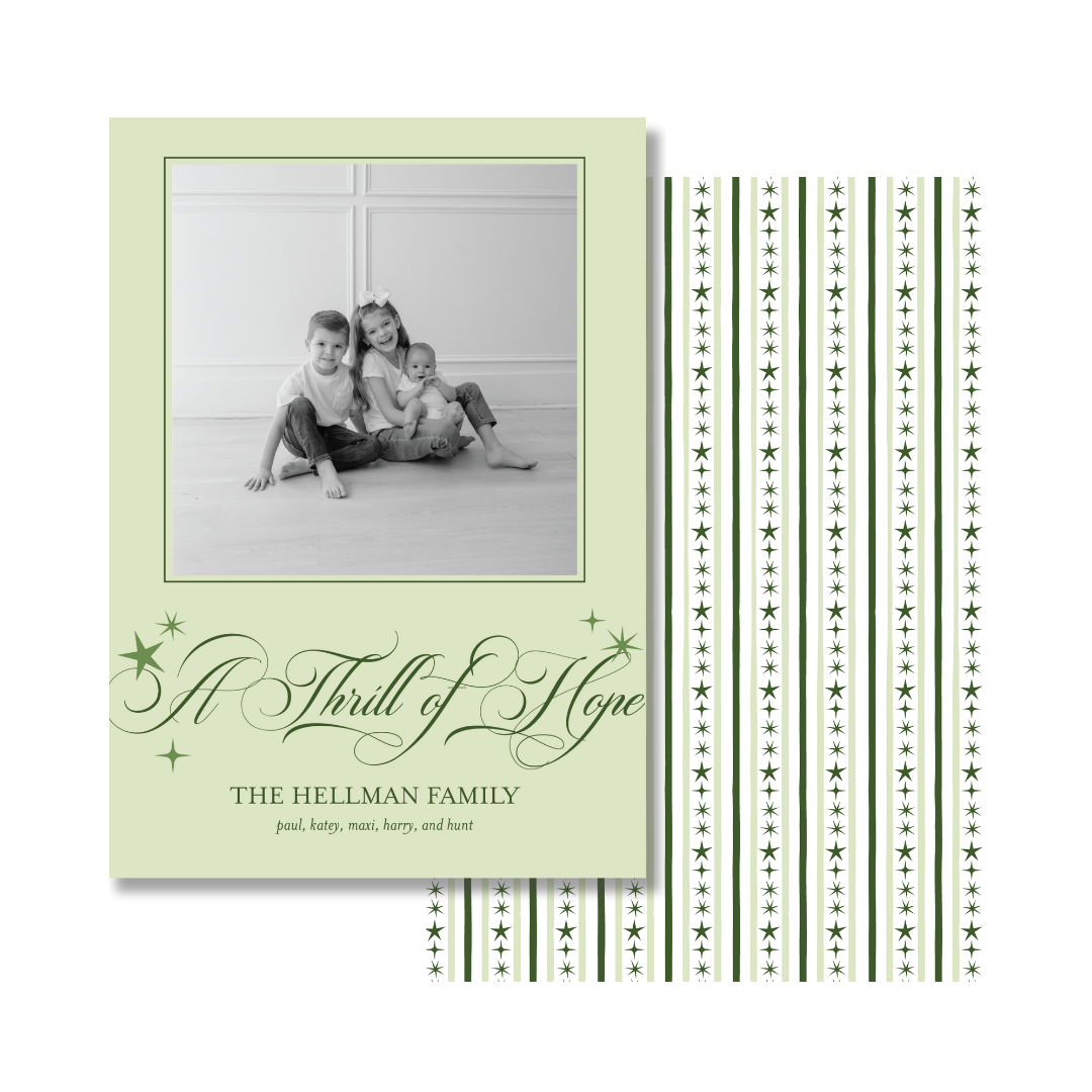 Green Simple Stars Christmas Card
