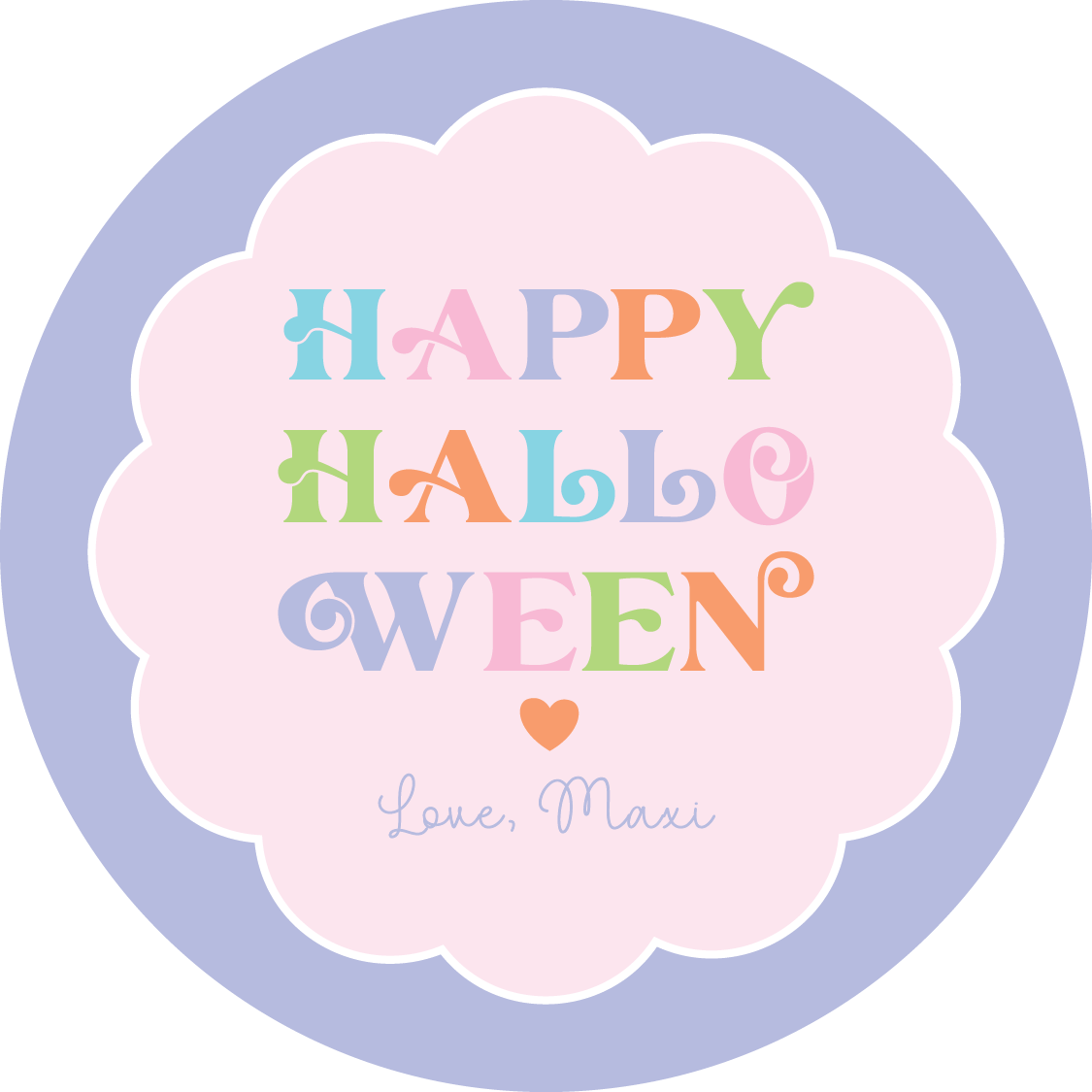 Multi Color Font Circle Gift Tag - Purple