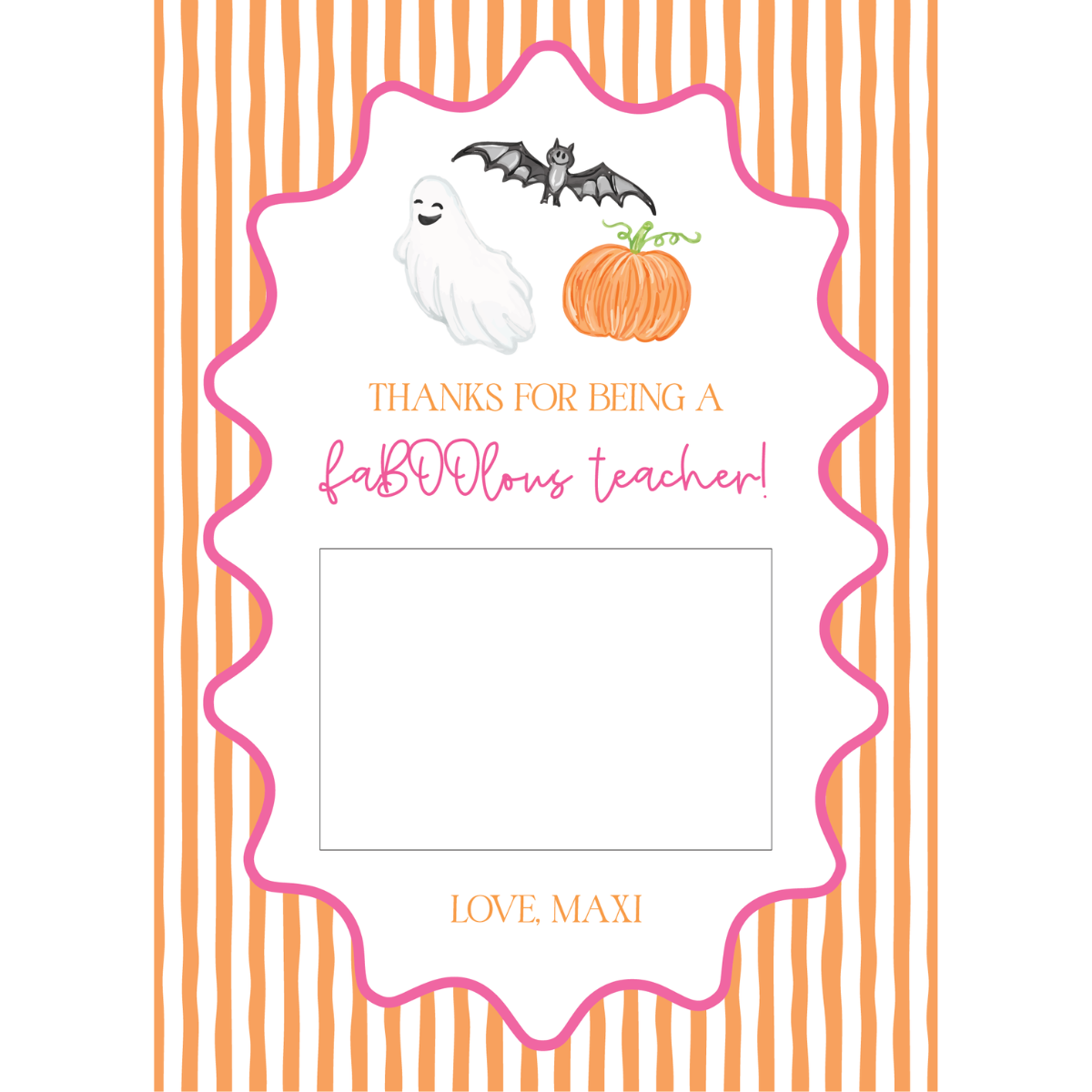 FaBOOlous Teacher Gift Card Holder - ORANGE