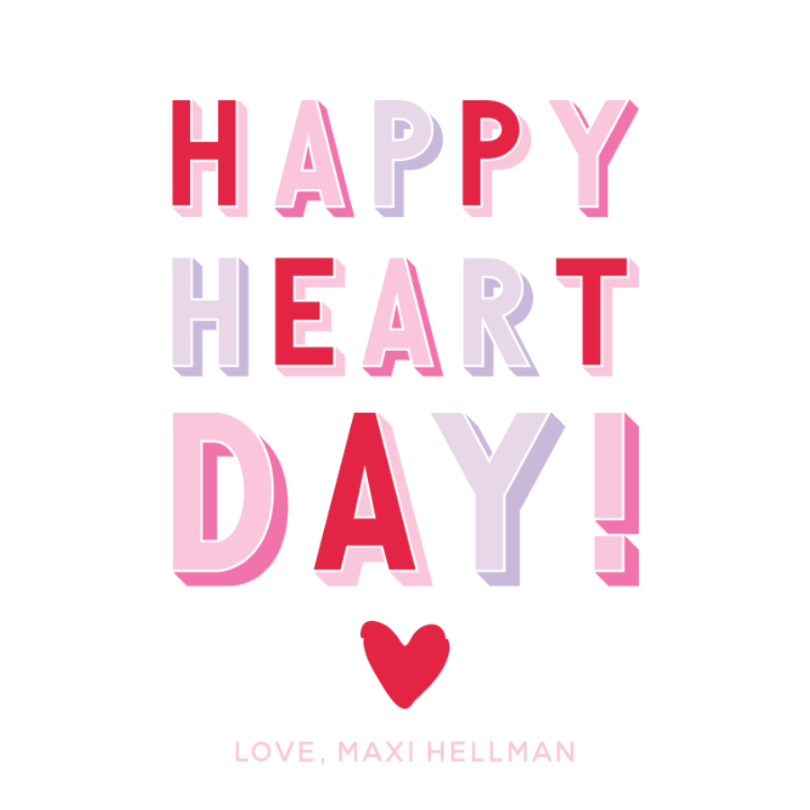 Happy Heart Day Gift Tag - PINK