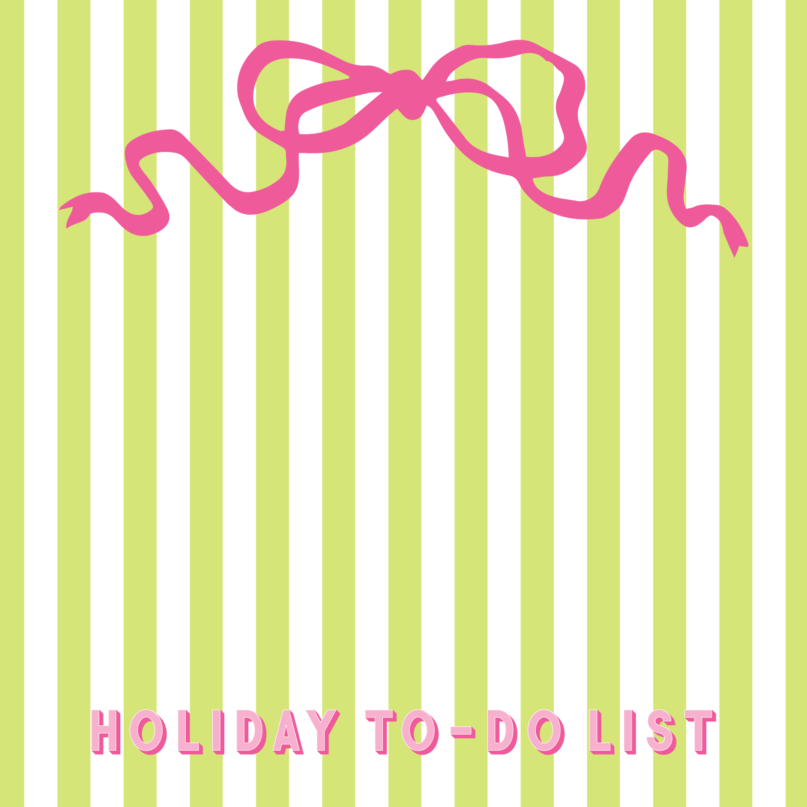 Pink Bow Holiday To-Do List Notepad