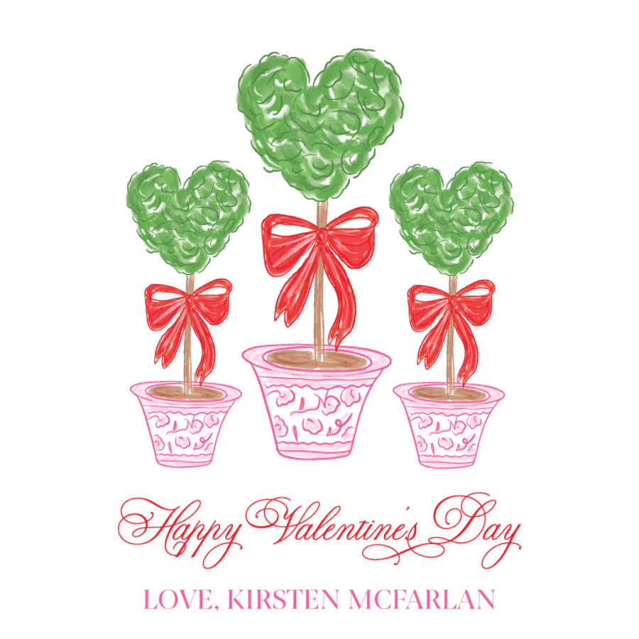 Pink Chinoiserie Topiary Gift Tag