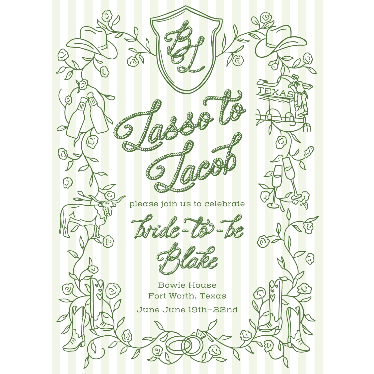 Fort Worth Texas Theme Invitation