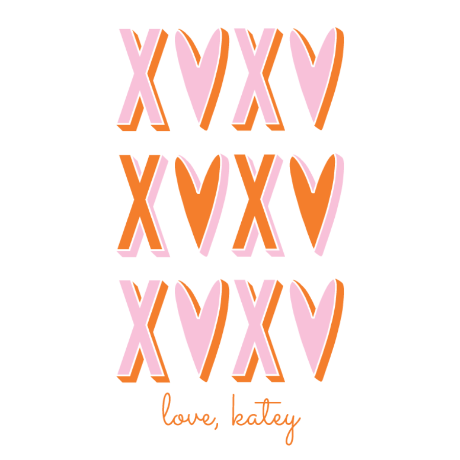 XOXO Pink & Orange Gift Tag