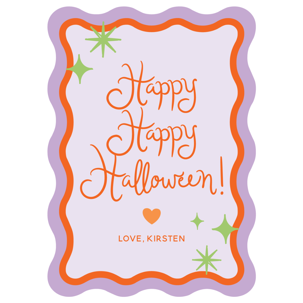 Happy Halloween Wavy Die Cut Gift Tag - PURPLE