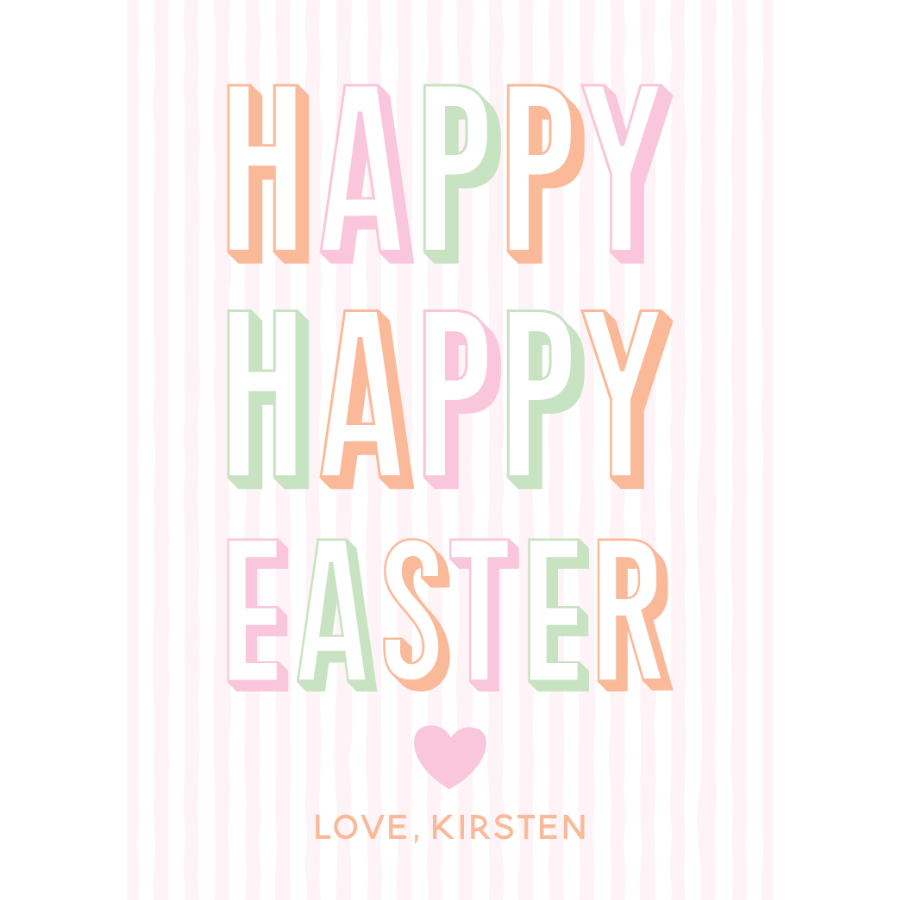 Happy Easter Multi Color Gift Tag - PINK
