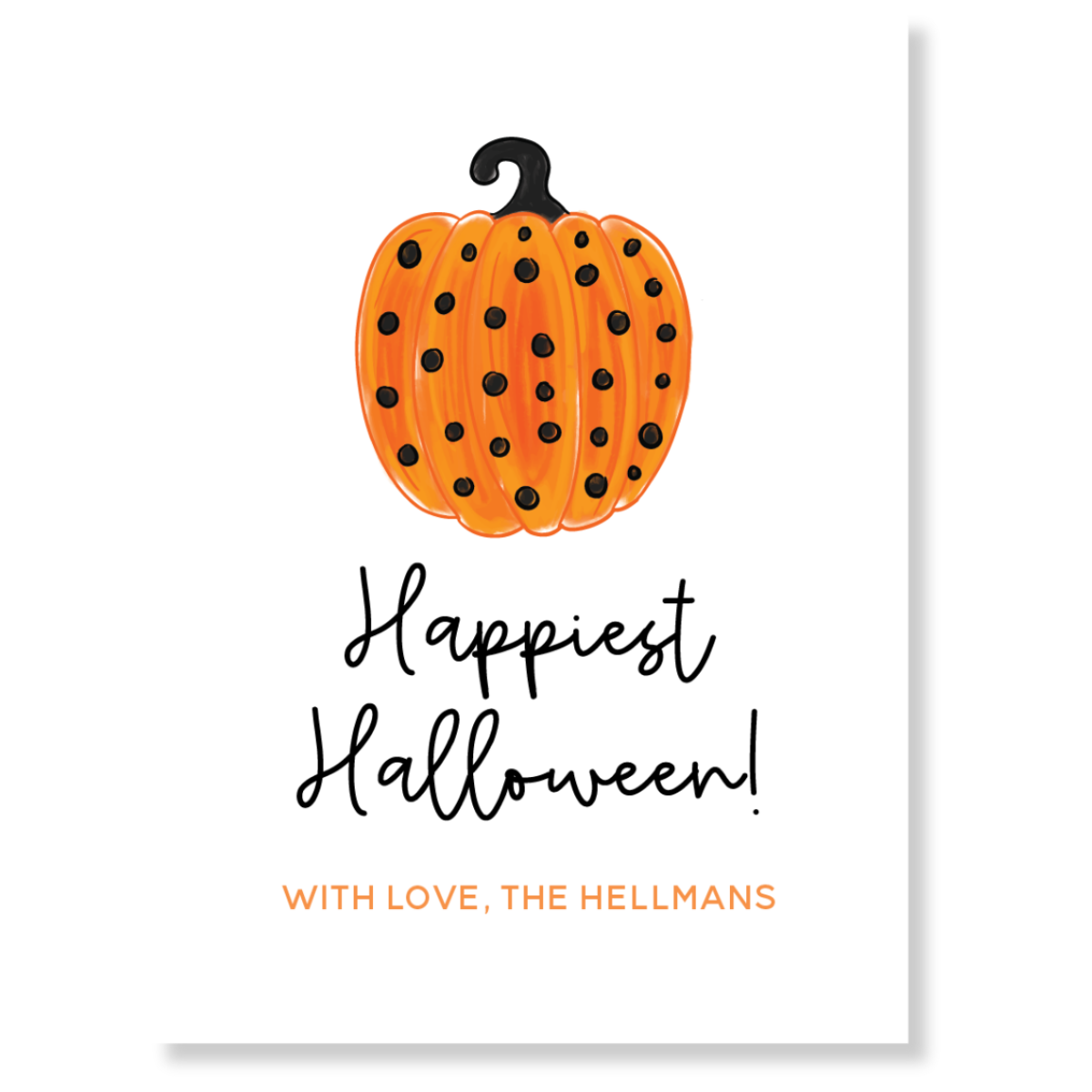 Polka Dot Pumpkin Gift Tag