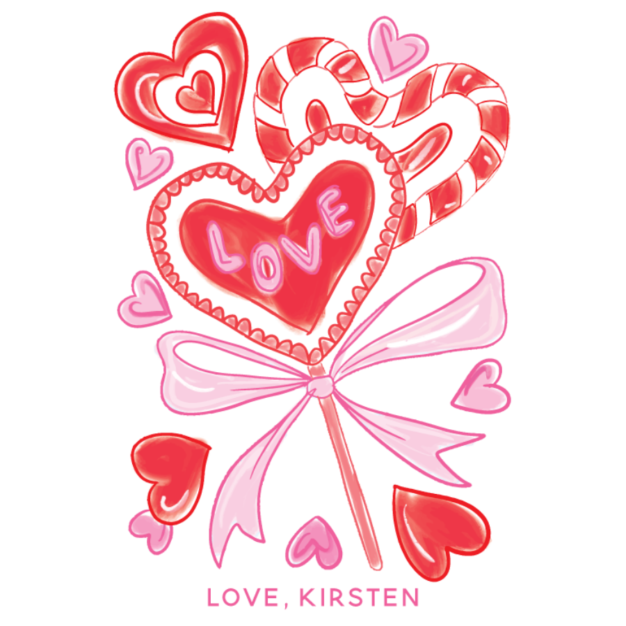Valentine's Candy Gift Tag - PINK
