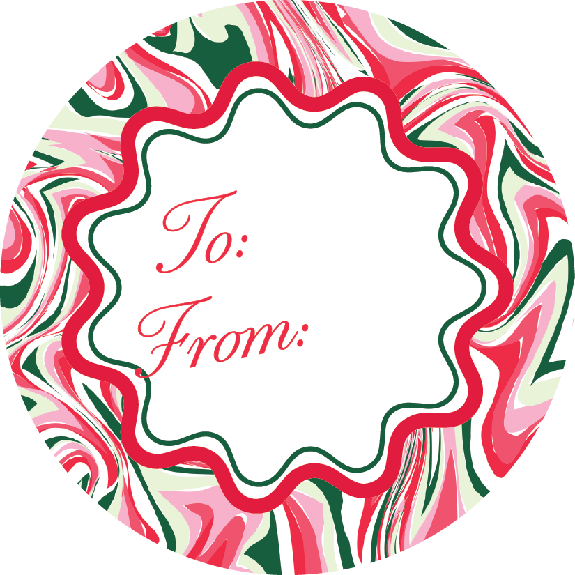 STICKER SHEET  - Peppermint Christmas Marble