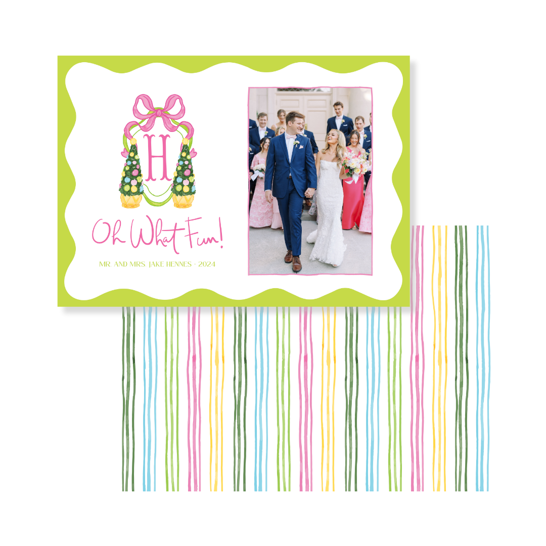 Bright Bauble Ornaments Christmas Card - Horizontal