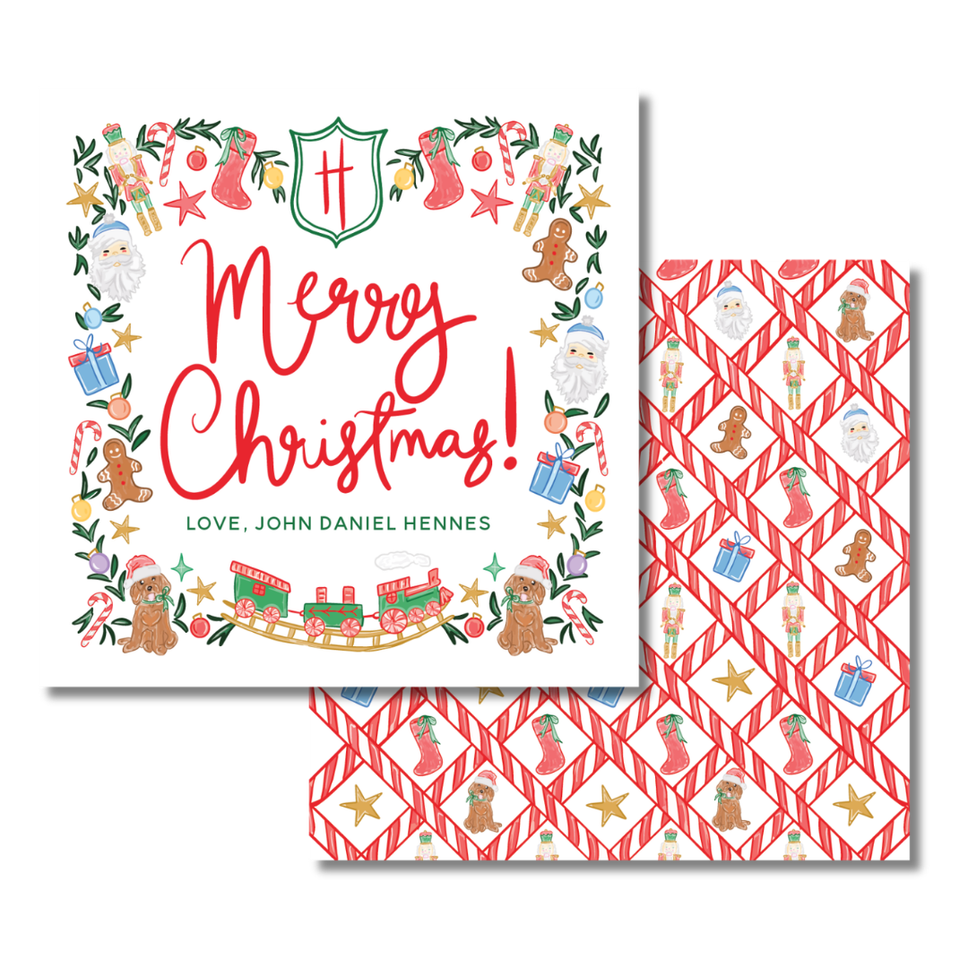 Peppermint Lattice Christmas Gift Tag