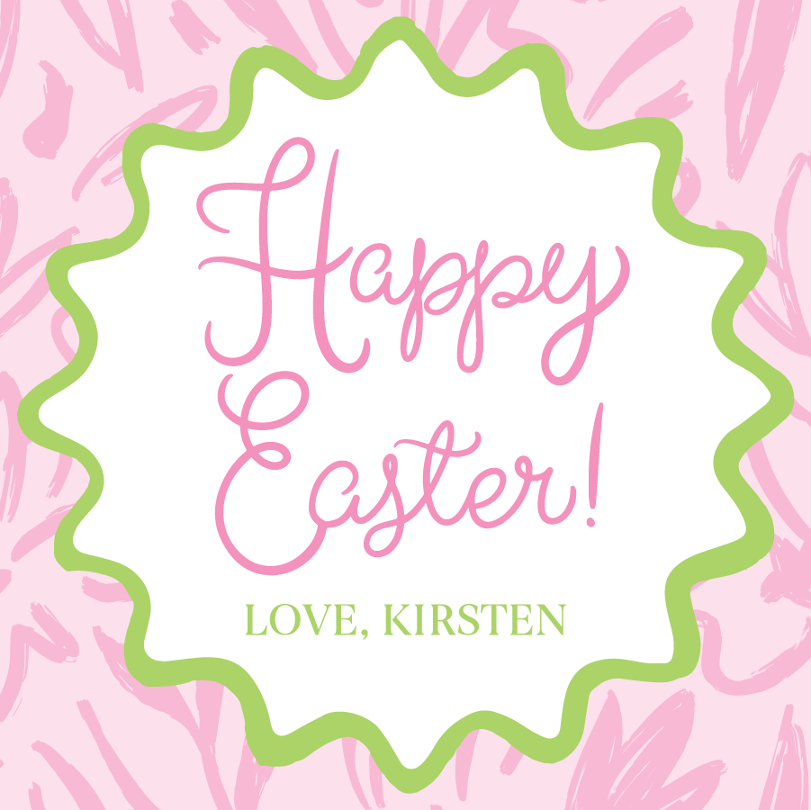 Happy Easter Abstract Gift Tag - PINK