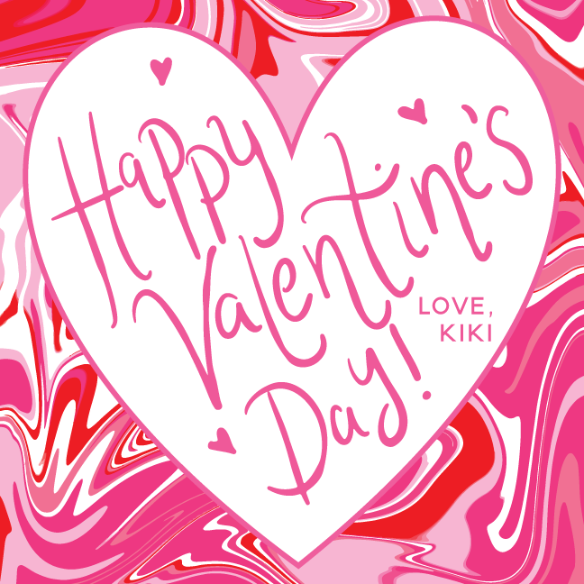 Valentine's Heart Marble Pink & Red Gift Tag