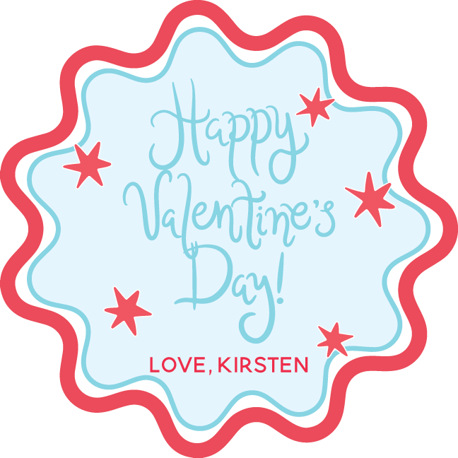 Squiggle Die Cut HVD Gift Tag - BLUE OUTLINE