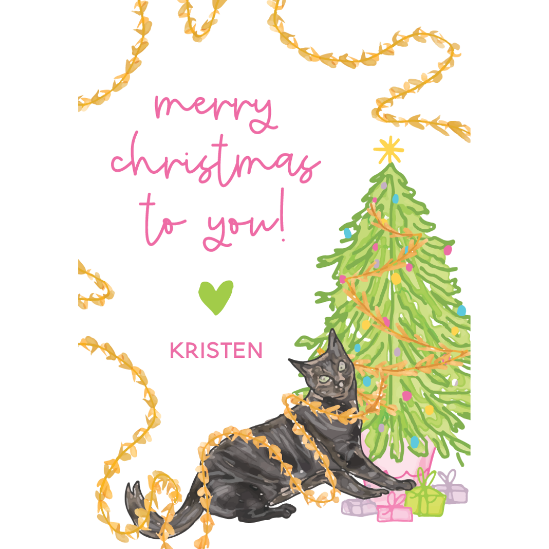Christmas Kitten Gift Tag