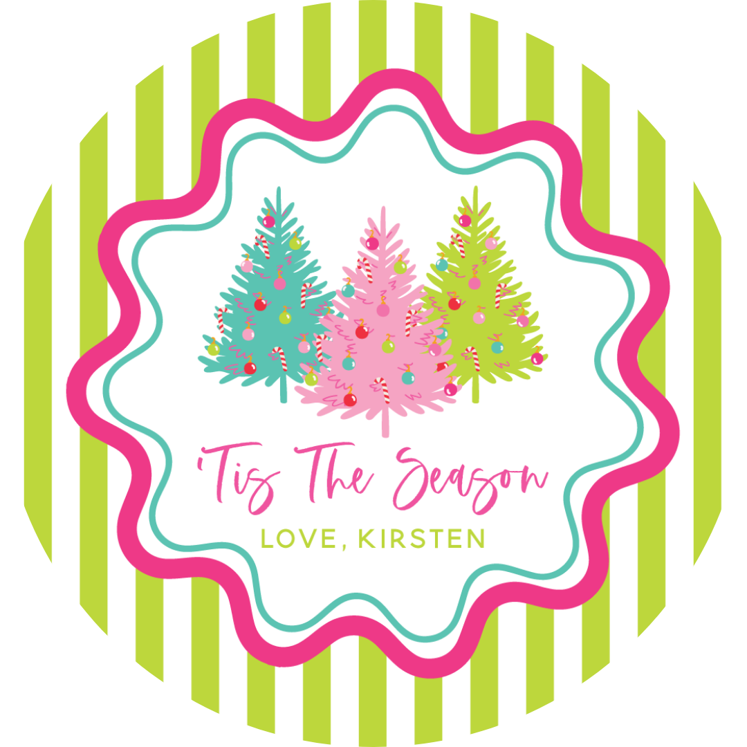 Bright Trees 'Tis The Season Circle Tag