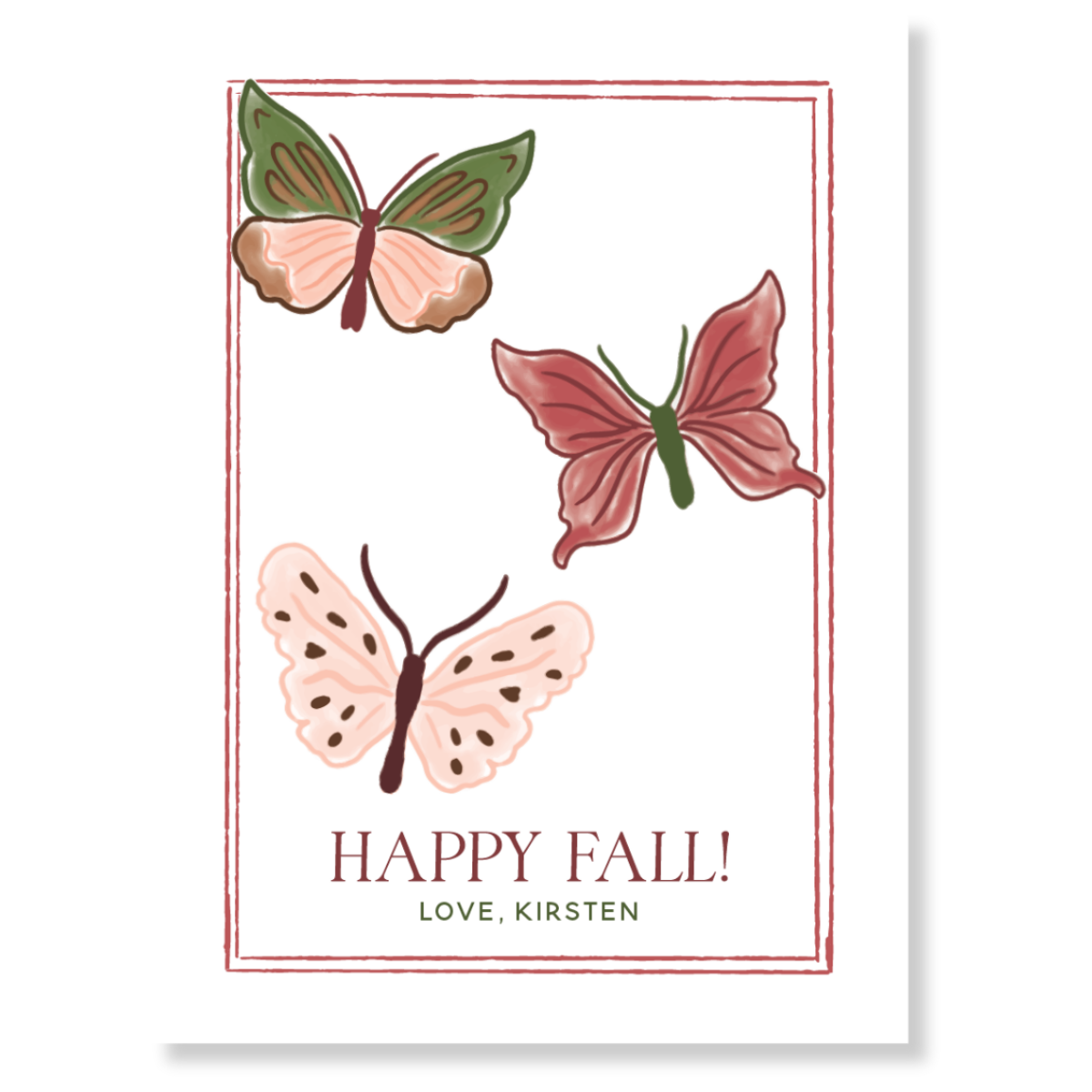 Happy Fall Butterfly Gift Tag