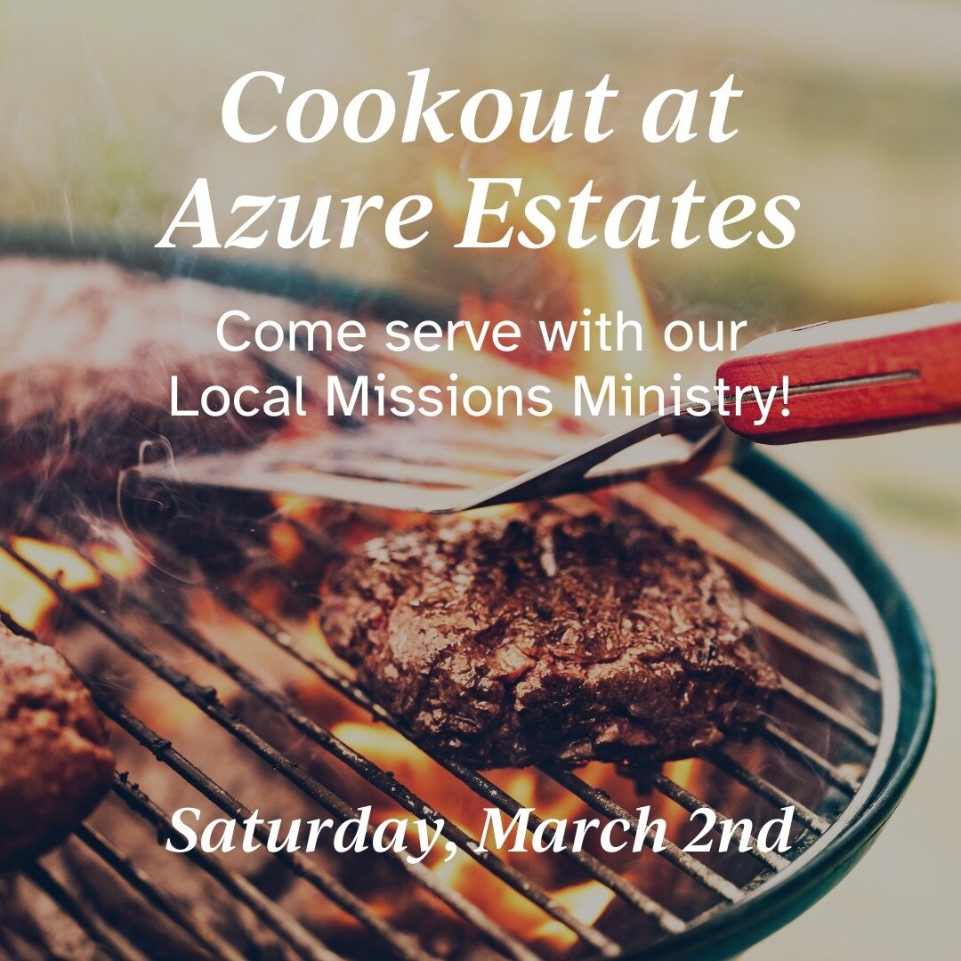 In partnership with Urban Youth Impact, our Local Missions Team will be serving at a cookout for the Azure Estates neighborhood in Riviera Beach on Saturday, March 2nd from 10am-2pm. 🍔 We'll be helping out with the cookout, playing games, doing arts