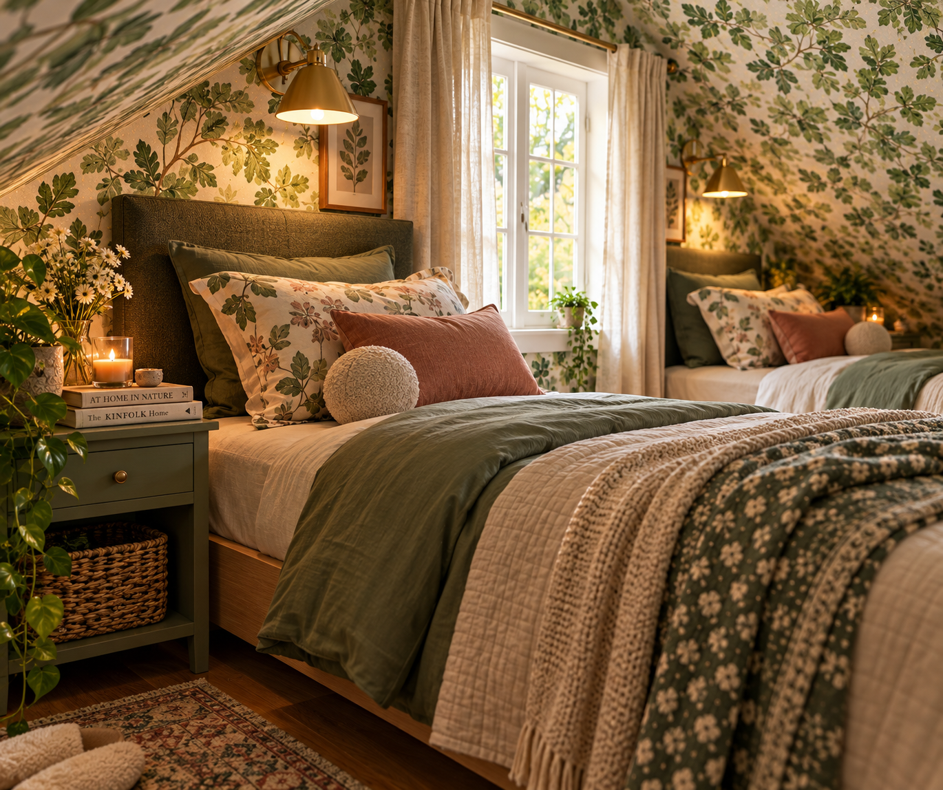 Cozy Botanical Attic Guest Room.png
