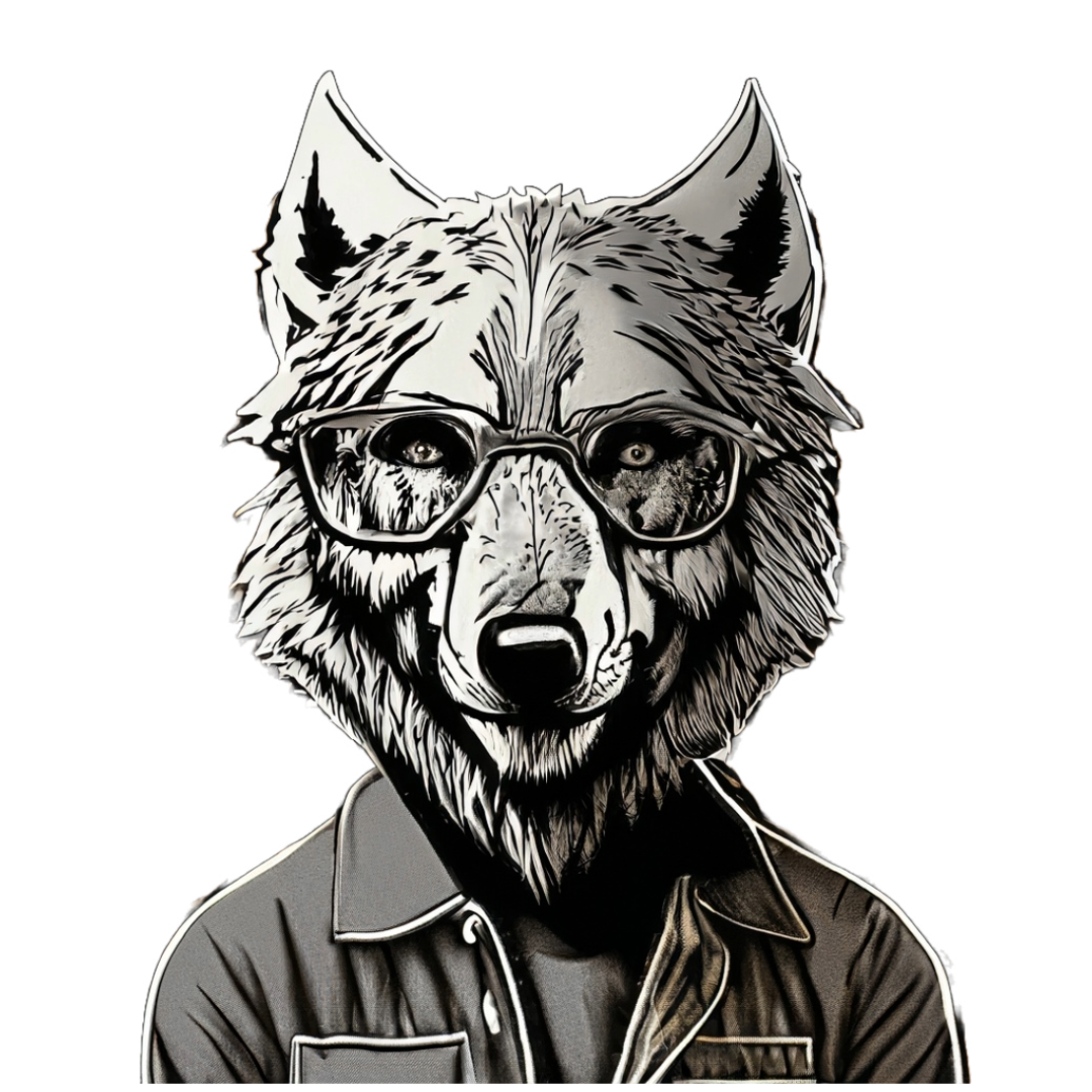 Wolfpack Custom Sticker - B&W