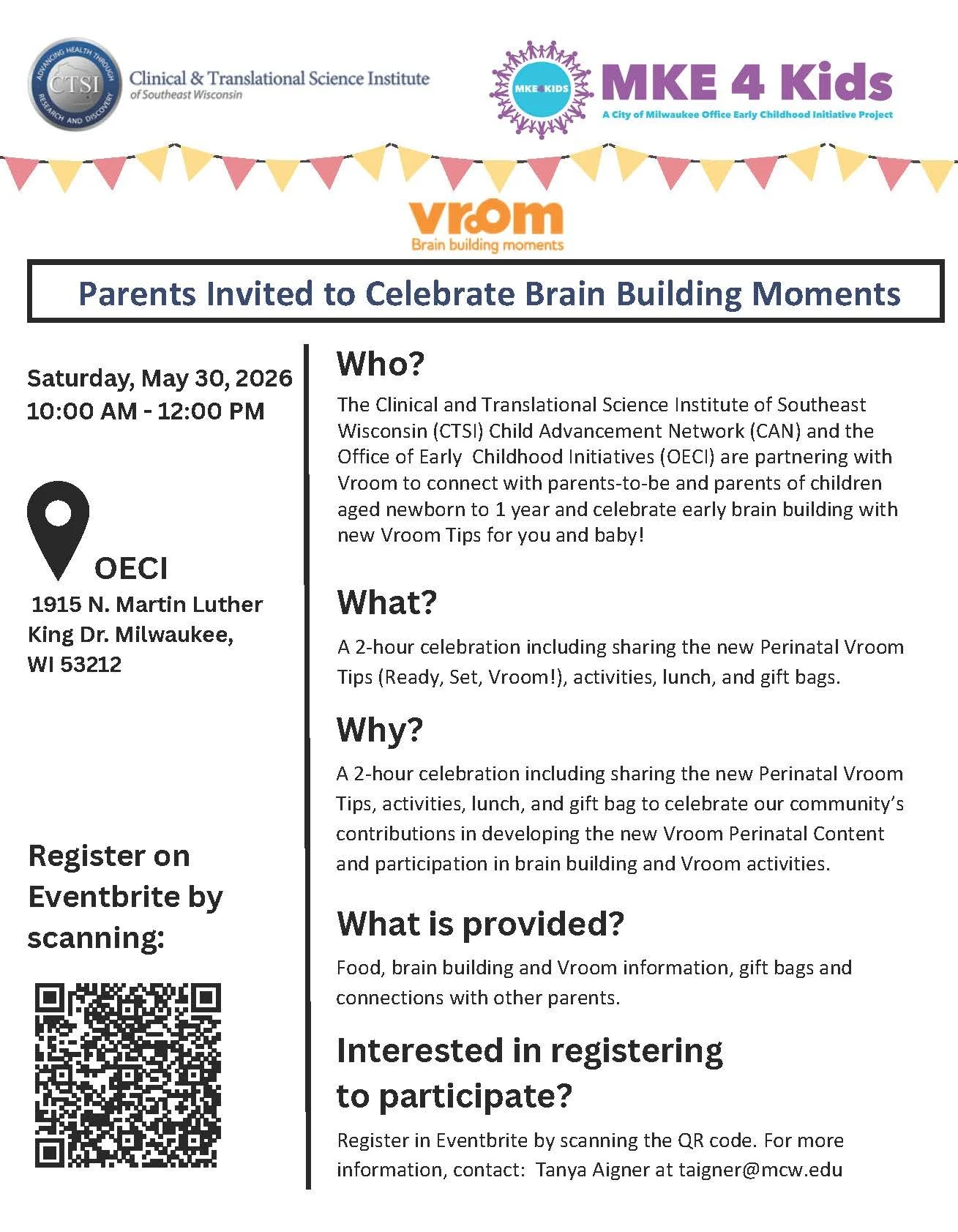 Parents Invited to celebrate Vroom & Brain Building Moments!