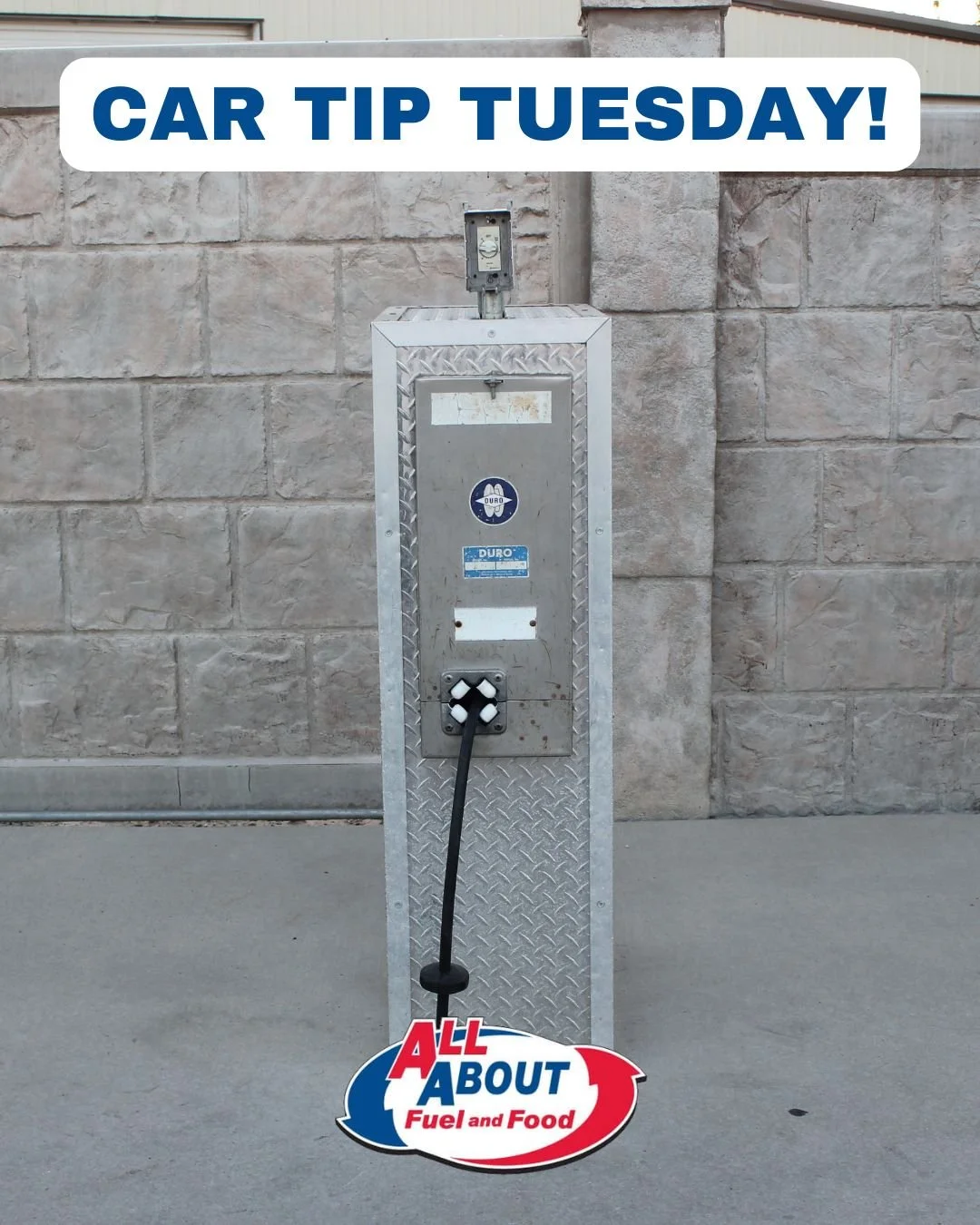 Car Tip Tuesday: Keep your tires properly inflated - it can help you save gas, extend tire life, and keep you safer on the road! 🚗⛽

Stop by All About Fuel &amp; Food to quickly check and fill your car tires today! 🛠️

#TireTips #CarTips #FuelYourD