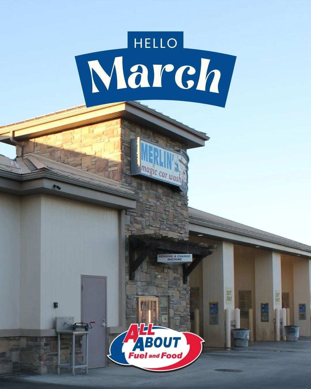 Hello March! 🌸🚗 Spring is around the corner, and it&rsquo;s the perfect time to give your car some love. Swing by All About Fuel &amp; Food for a sparkling clean ride - choose from our automated washes or self-serve bays and start the month fresh a