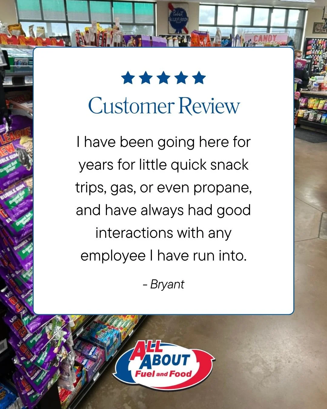 ⭐️⭐️⭐️⭐️⭐️ Years of quick stops, fuel-ups, and propane refills - and always a great experience. That&rsquo;s what we&rsquo;re all about!

We&rsquo;re grateful for the continued support and love being your go-to spot for snacks, gas, and more. ⛽💛

#C