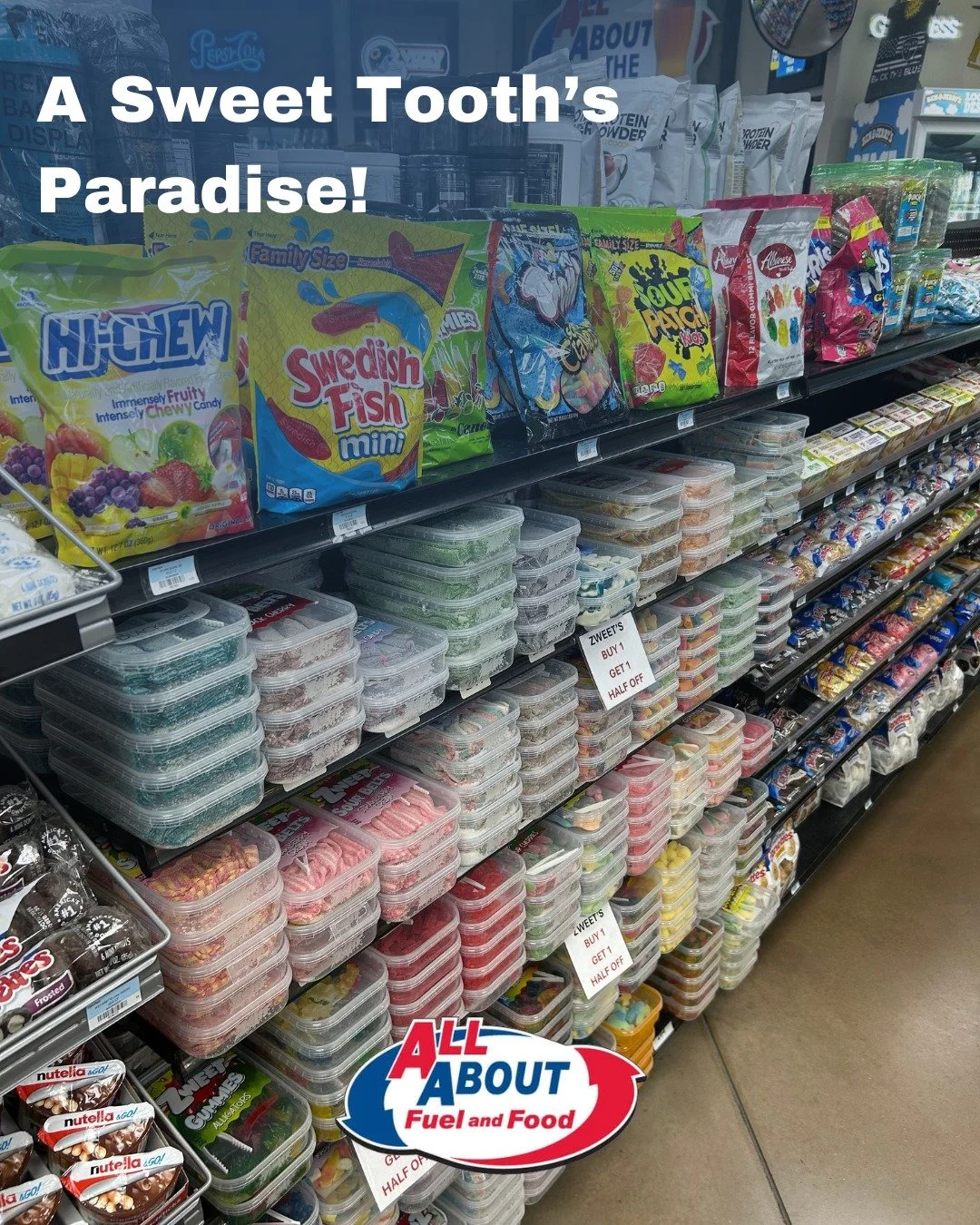 Halloween dreams are made of candy&hellip; and we&rsquo;ve got plenty of it! 🍬

From classic favorites to all the fun Zweet&rsquo;s flavors, there&rsquo;s no shortage of ways to satisfy your sweet tooth.

🍭 Zweet&rsquo;s Candy: BUY 1, GET 1 HALF OF