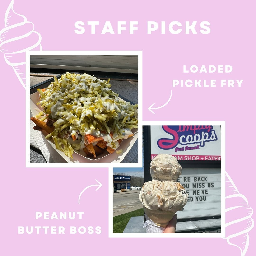 Introducing Our May Staff Picks 🤩
&bull; Loaded Pickle Fry 🍟
&bull; Peanut Butter Boss by @shawsicecream 

Give them a try on your next visit!