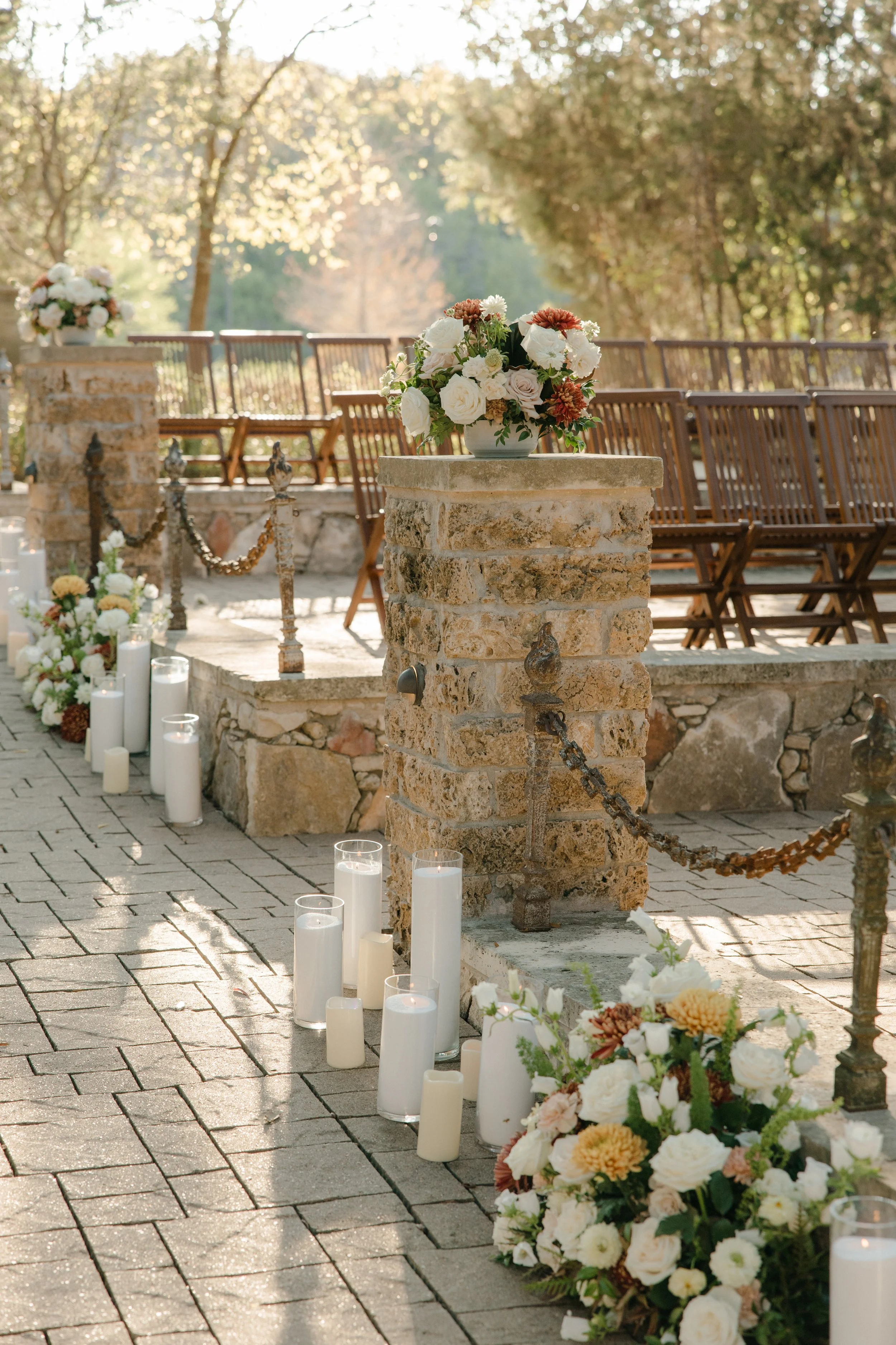 Wedding ceremony under oaks at Camp Lucy Sacred Oaks, Dripping Springs TX — Kristin Cattered Events, film photography by Lauren Nicole