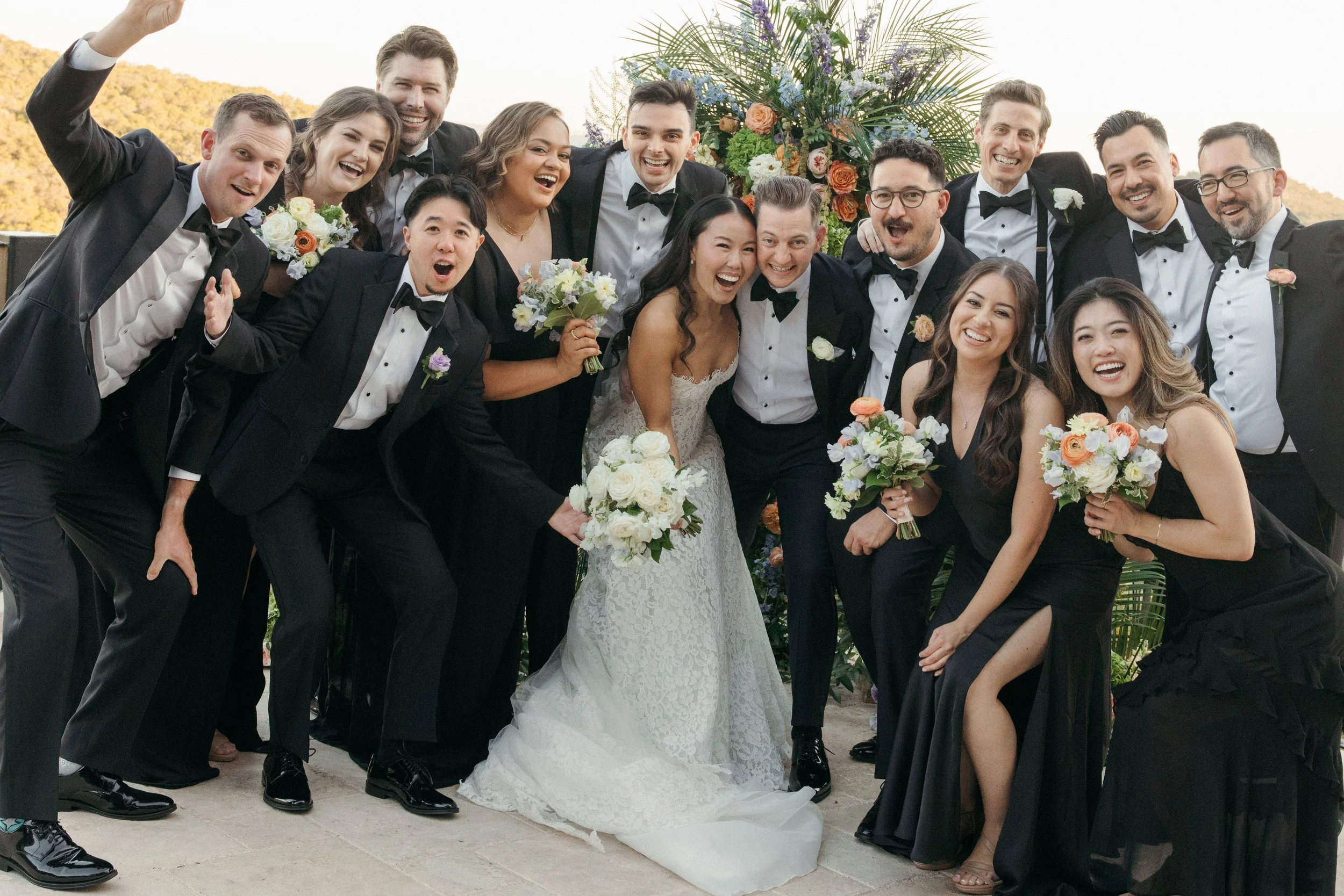 Korean American blended family wedding at Villa Antonia, Austin TX — candid film photography by Lauren Nicole Photo