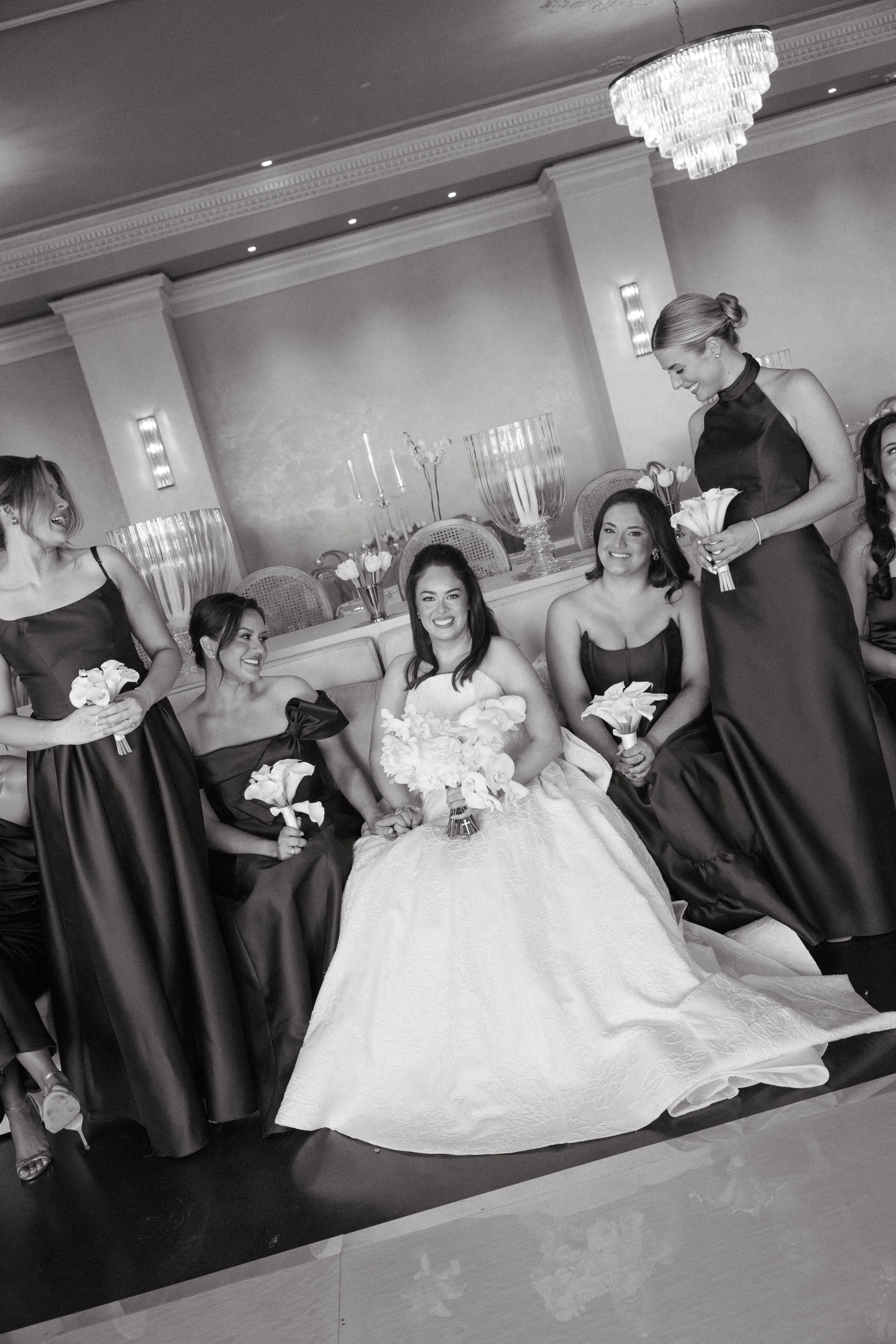 Bride in Anne Barge gown at Le Tesserae Houston — navy blue ivory wedding, hybrid film photography by Lauren Nicole