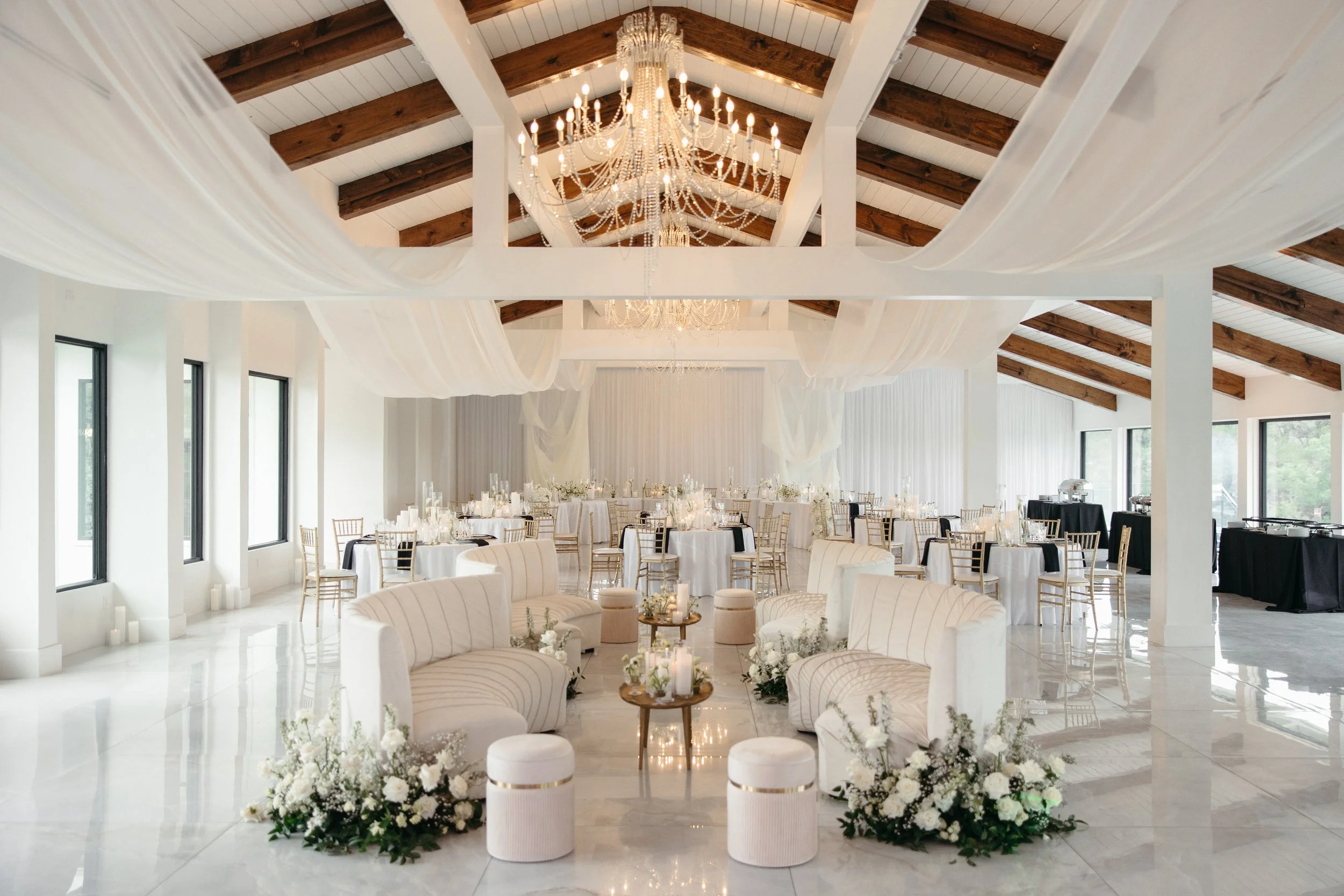 Wedding drapery and minimal floral details, The Videre Estate Texas — Dana Harel Design, film photography by Lauren Nicole