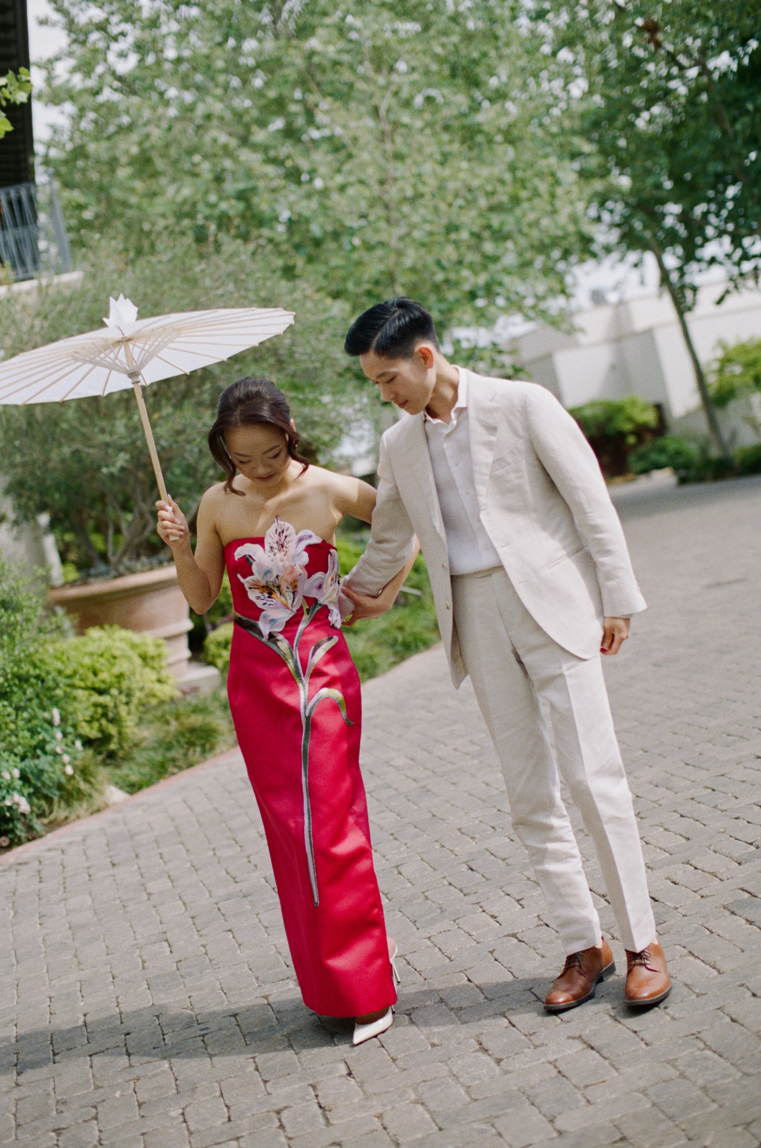 Luxury elopement at Commodore Perry Estate Austin Texas — Chinese Taiwanese multicultural couple, Chapel Dulcinea, film photography by Lauren Nicole Photo